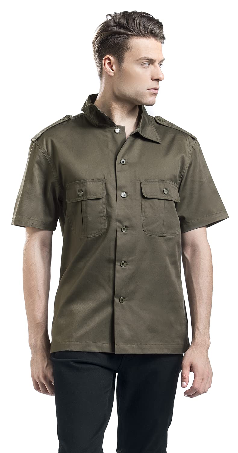 Brandit Men's Shirt 1/2 Olive Size 7XL