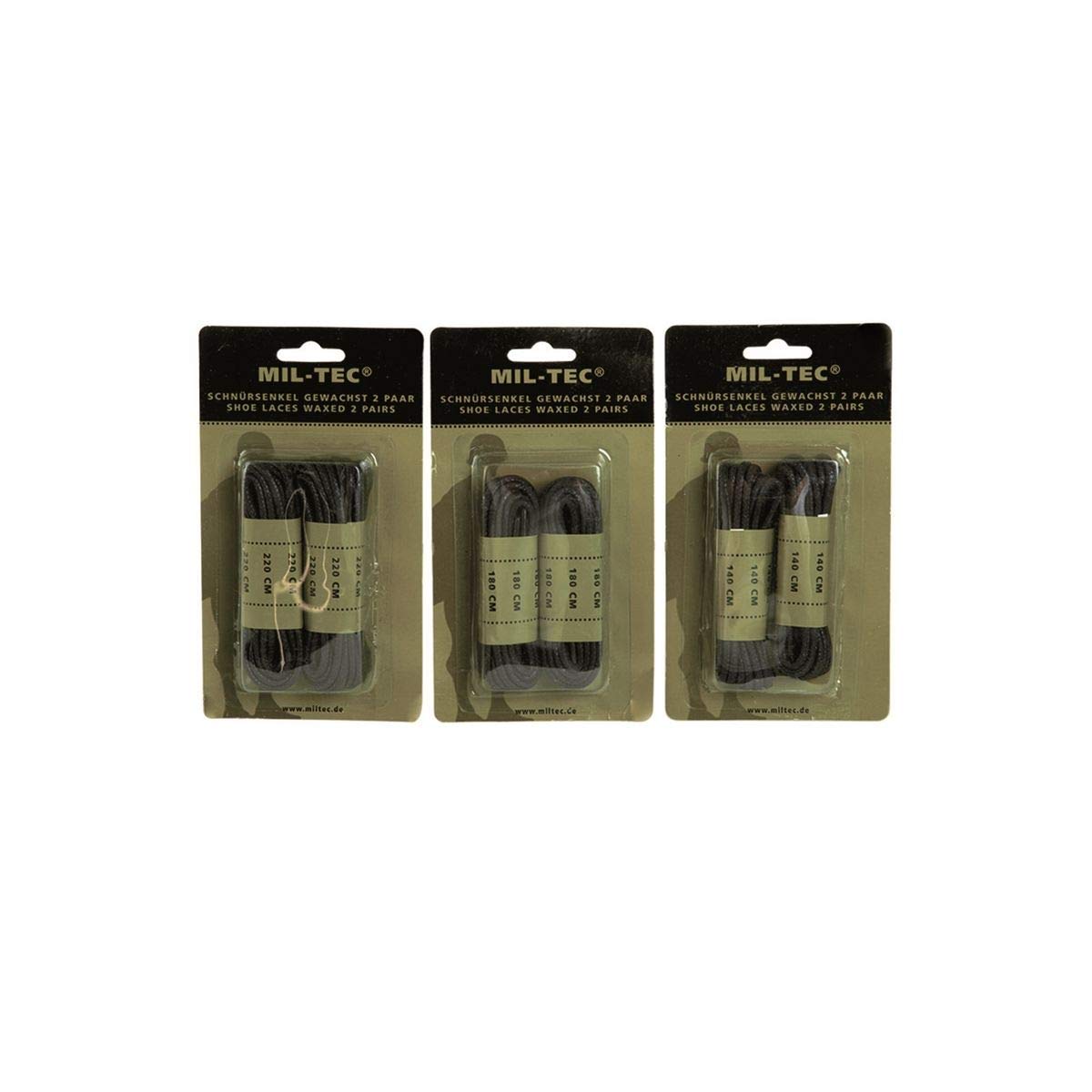 Waxed shoe laces black 180 cm