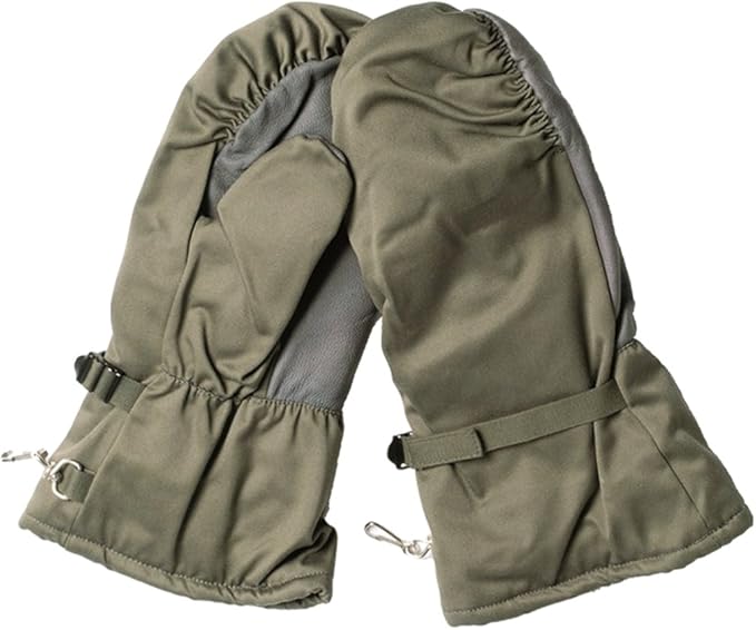Vintage German Military Surplus OD Cold Weather Mittens Size 8 10 Used Warm
