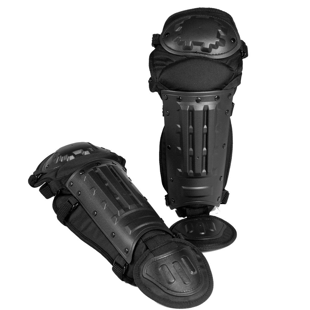 Tactical Anti-Riot Leg & Knee Guards – Black Police Security Protection
