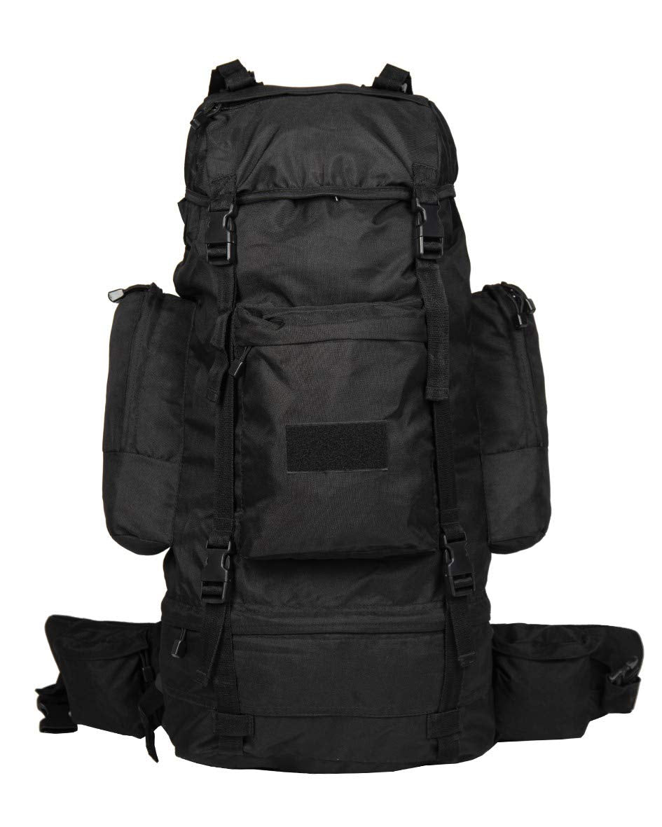 Mil-Tec 75L Military Army 'Ranger' Hiking Rucksack Backpack in Black, Olive and Flecktarn Camouflage (Internal Frame)