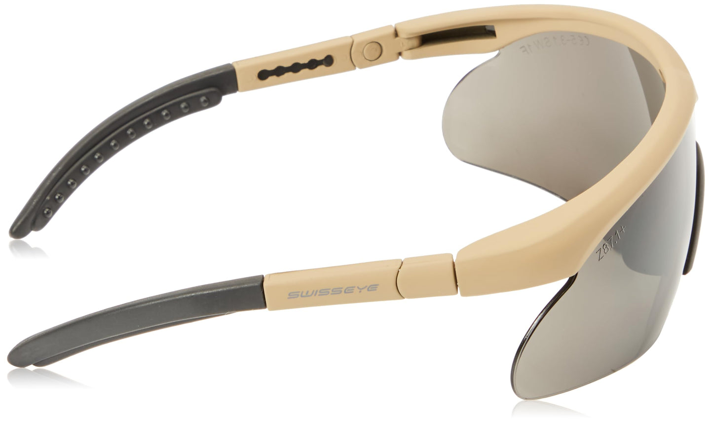 Swiss Eye Shooting Glasses Ballistic Sunglasses Raptor 3 Lenses Coyote