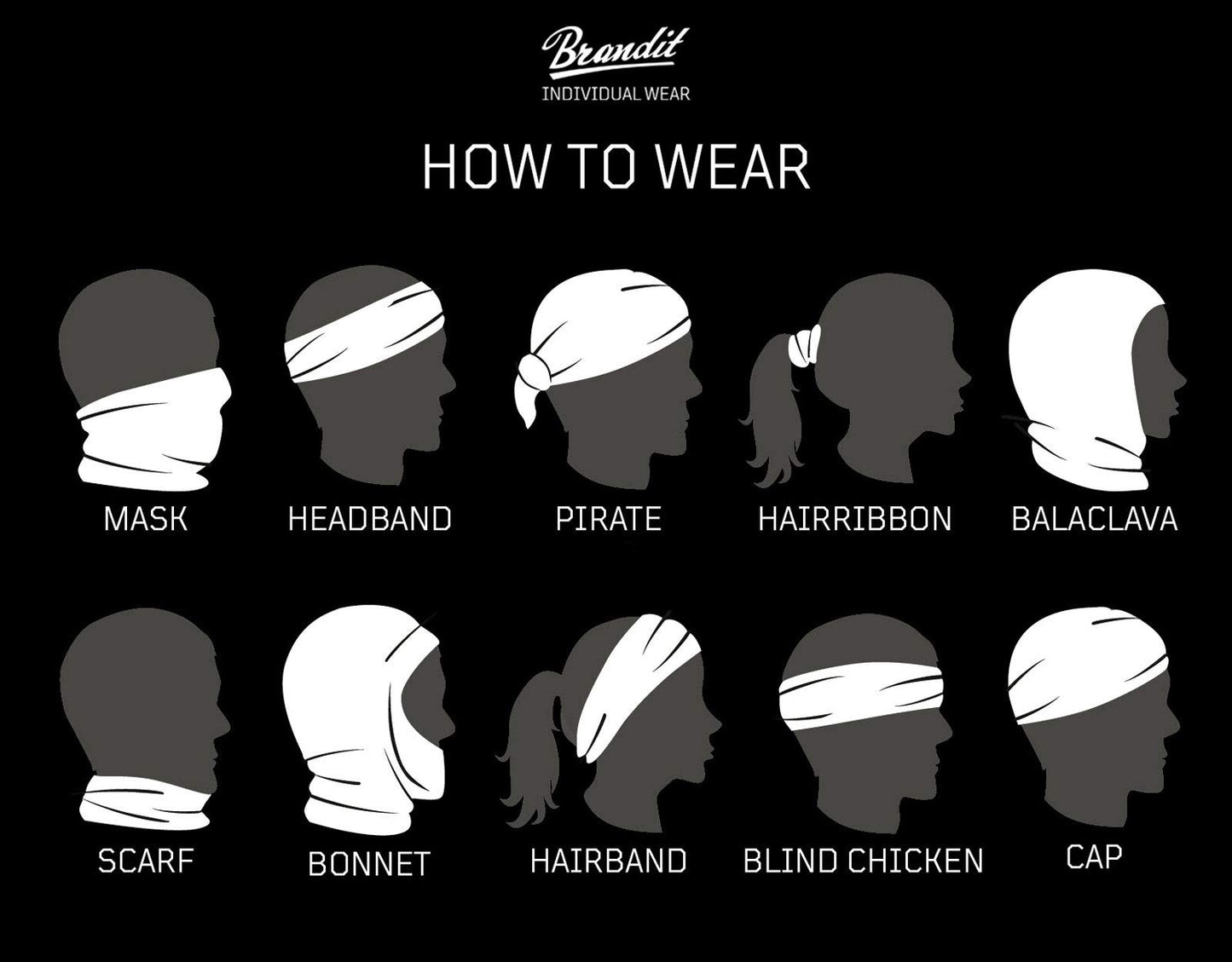 Brandit Multifunctional Neck Gaiter Black – Lightweight Tactical Scarf