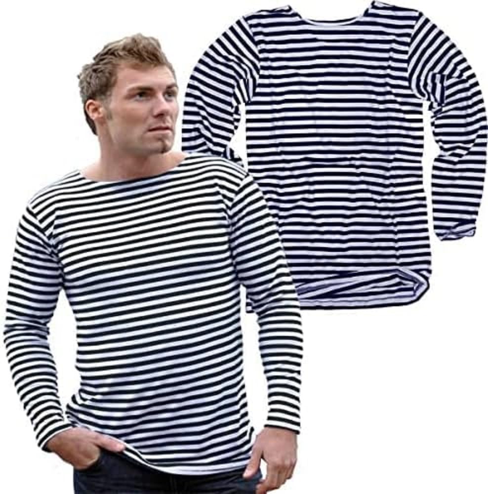 Miltec Russian Navy Pullover Striped Summer Sweater - 10813000-906, White, XX-Large