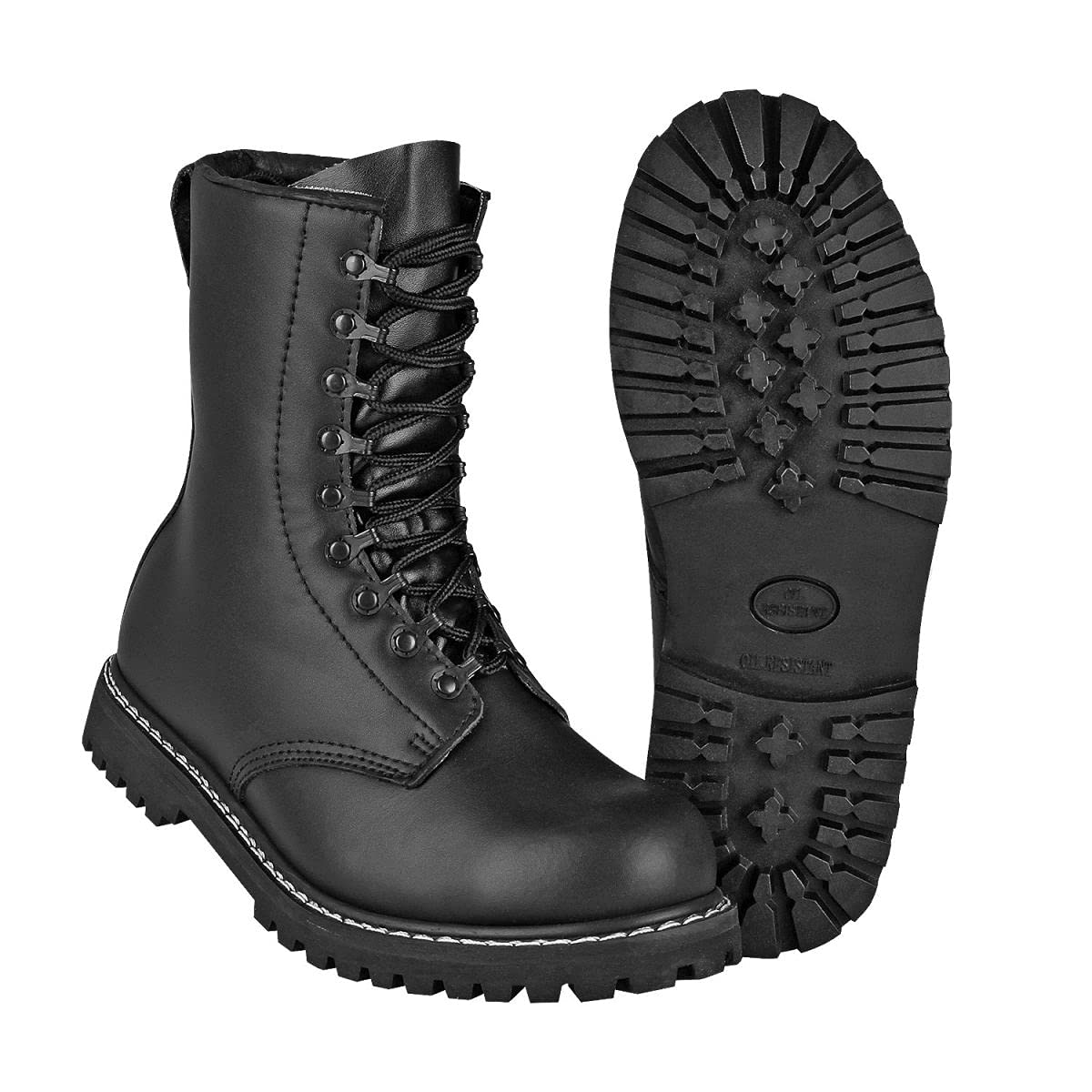 Mil-Tec German Army Paratrooper Boots Black Leather Combat Size 14 US