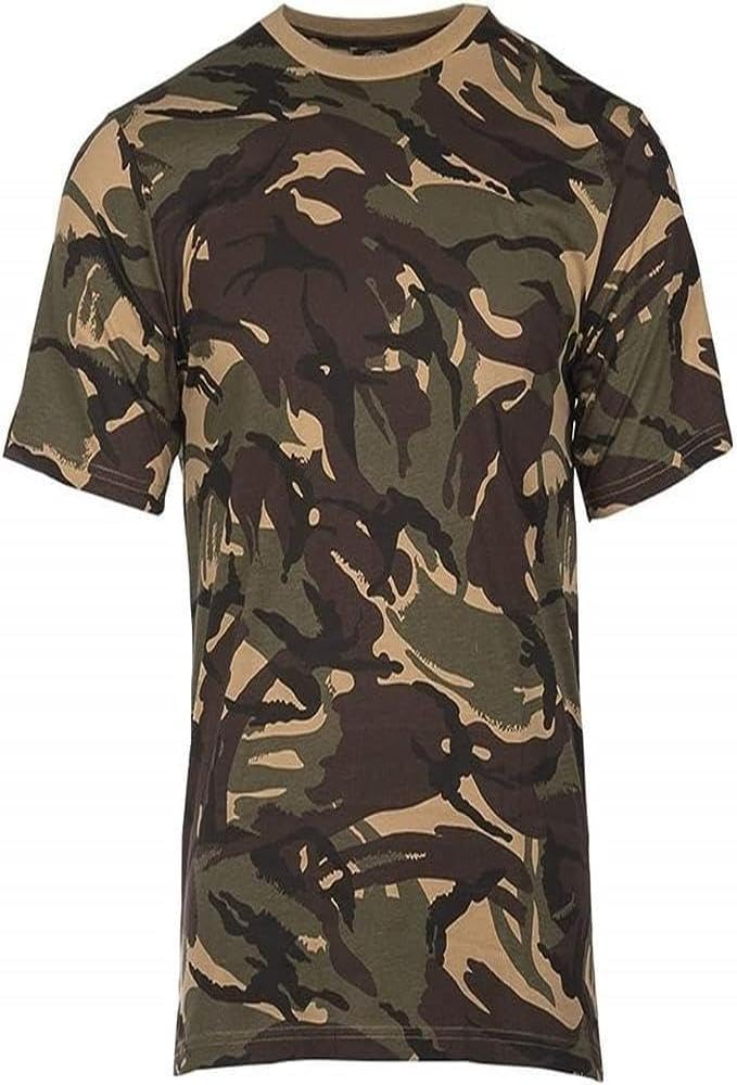 Mil-Tec British DPM Woodland Camouflage T-Shirt Cotton Crew Neck