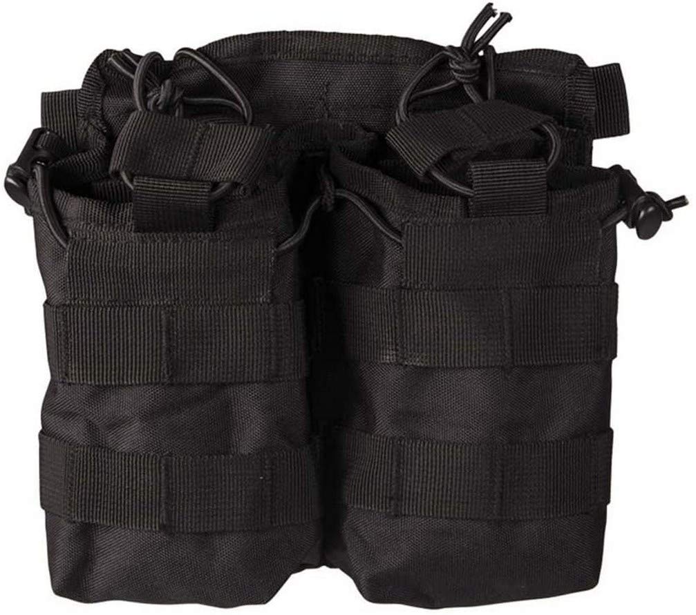 Mil-Tec Double Mag Pouch Open Top Black MOLLE Tactical Carrier