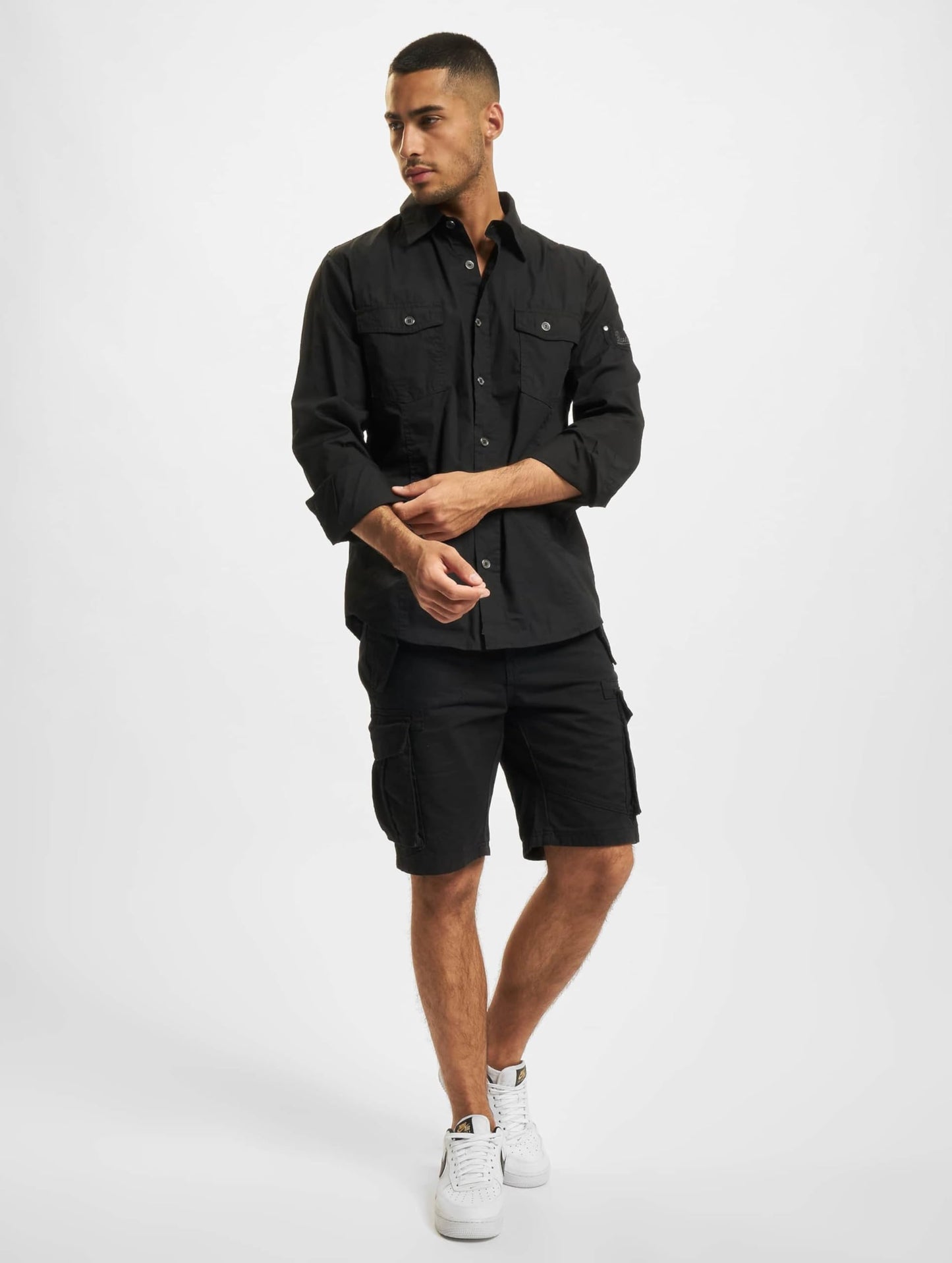 Brandit Men's Slimfit Shirt Woodland