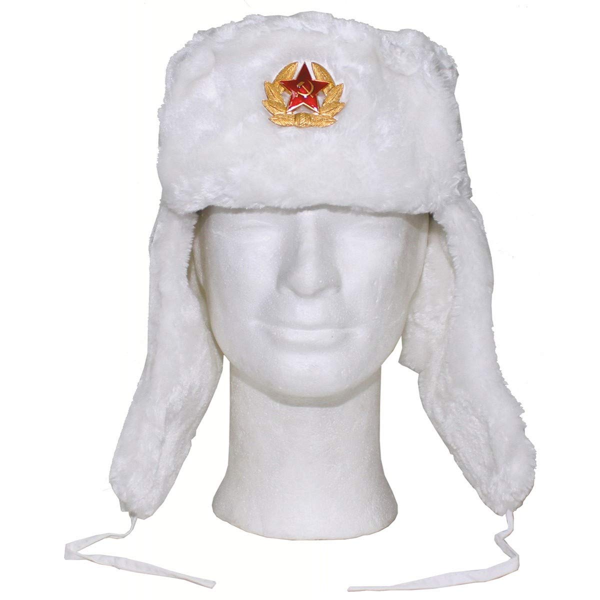 MFH Russian Fur Winter Cap – White with Badge Max Fuchs XS