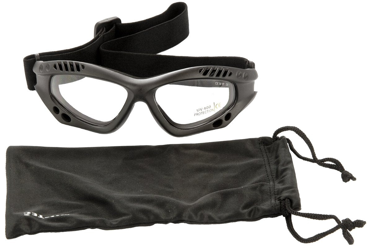 Mil-Tec Commando Air Pro Goggles – Clear Lens Black Tactical Eye Protection