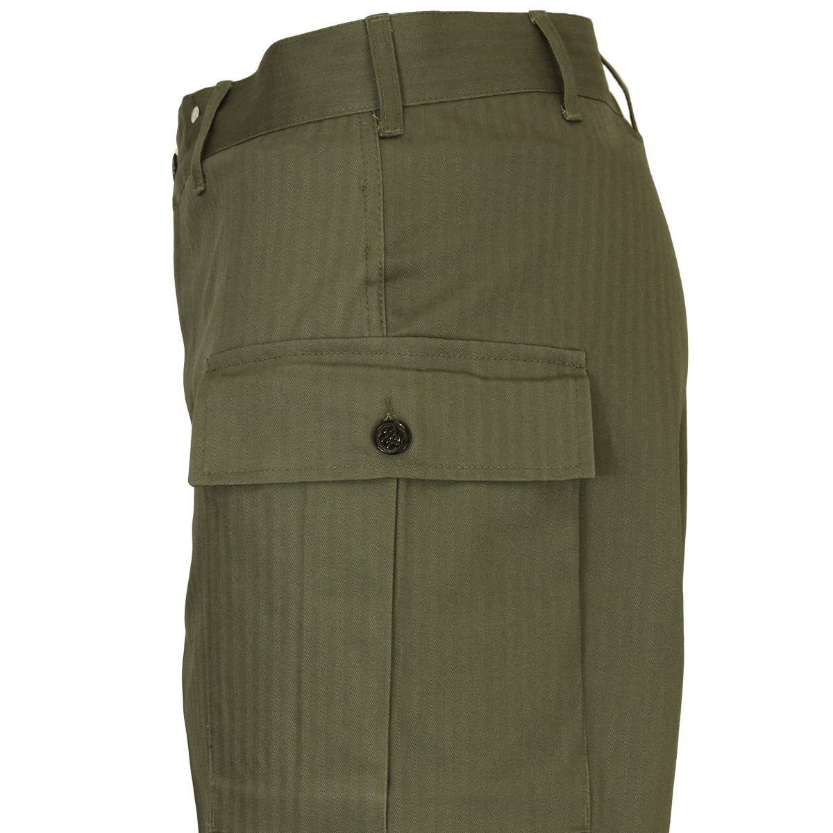 US HBT OD7 Trousers - Military Outdoor Pants Herringbone Twill 100% Cotton