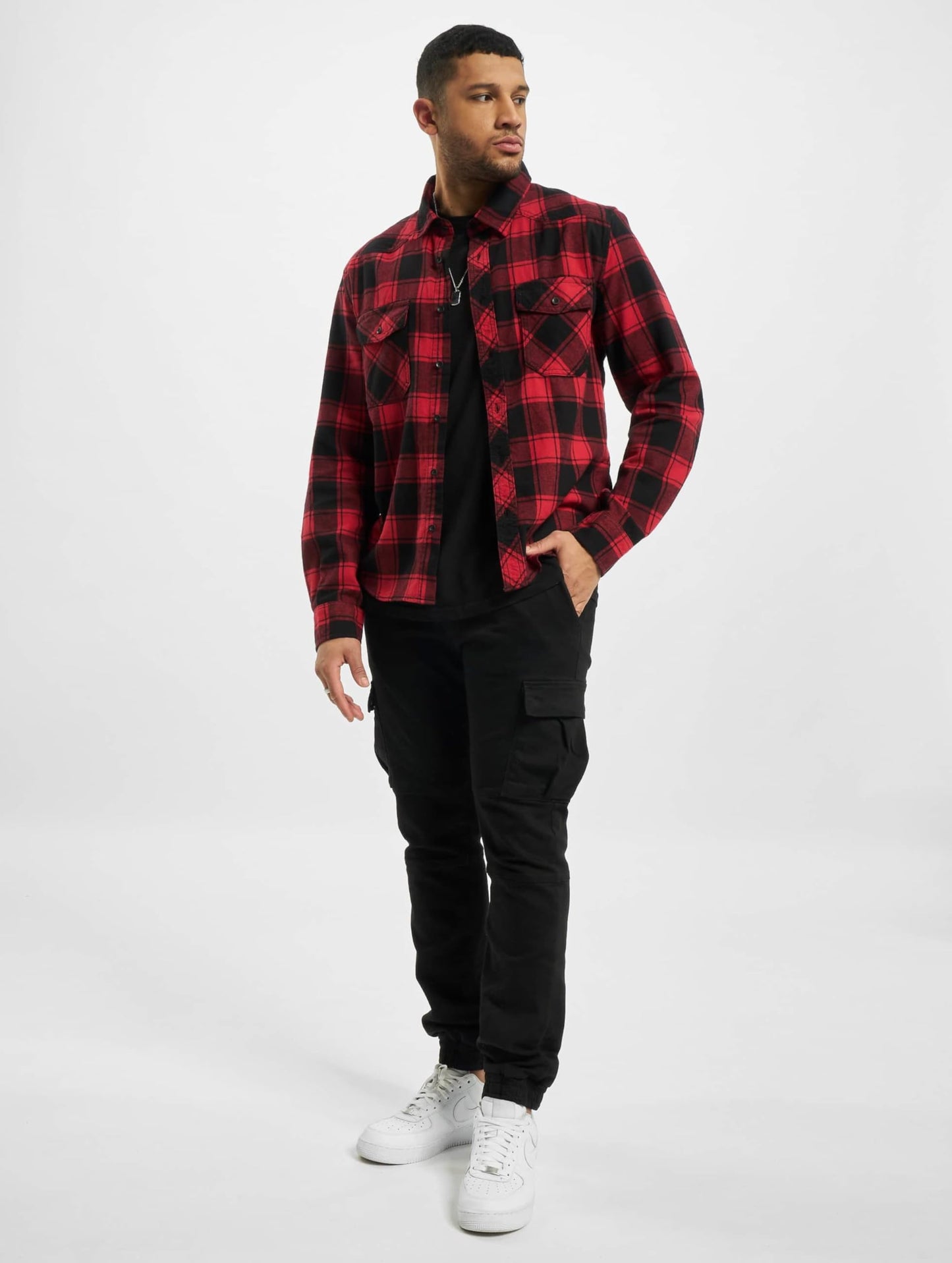 Brandit Men's Check Shirt Red/Black Size 7XL