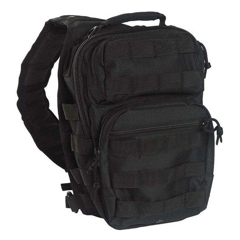 Mil-Tec Single Strap Assault Pack Black Small 10L – Compact Tactical Sling Bag