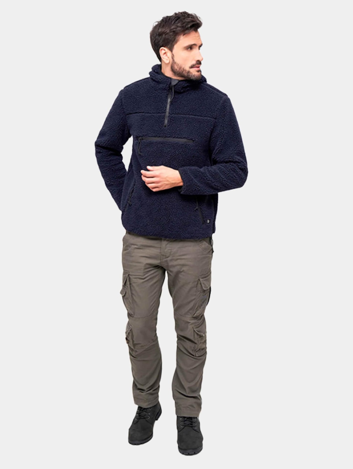 Brandit Men's Teddyfleece Worker Pullover Navy