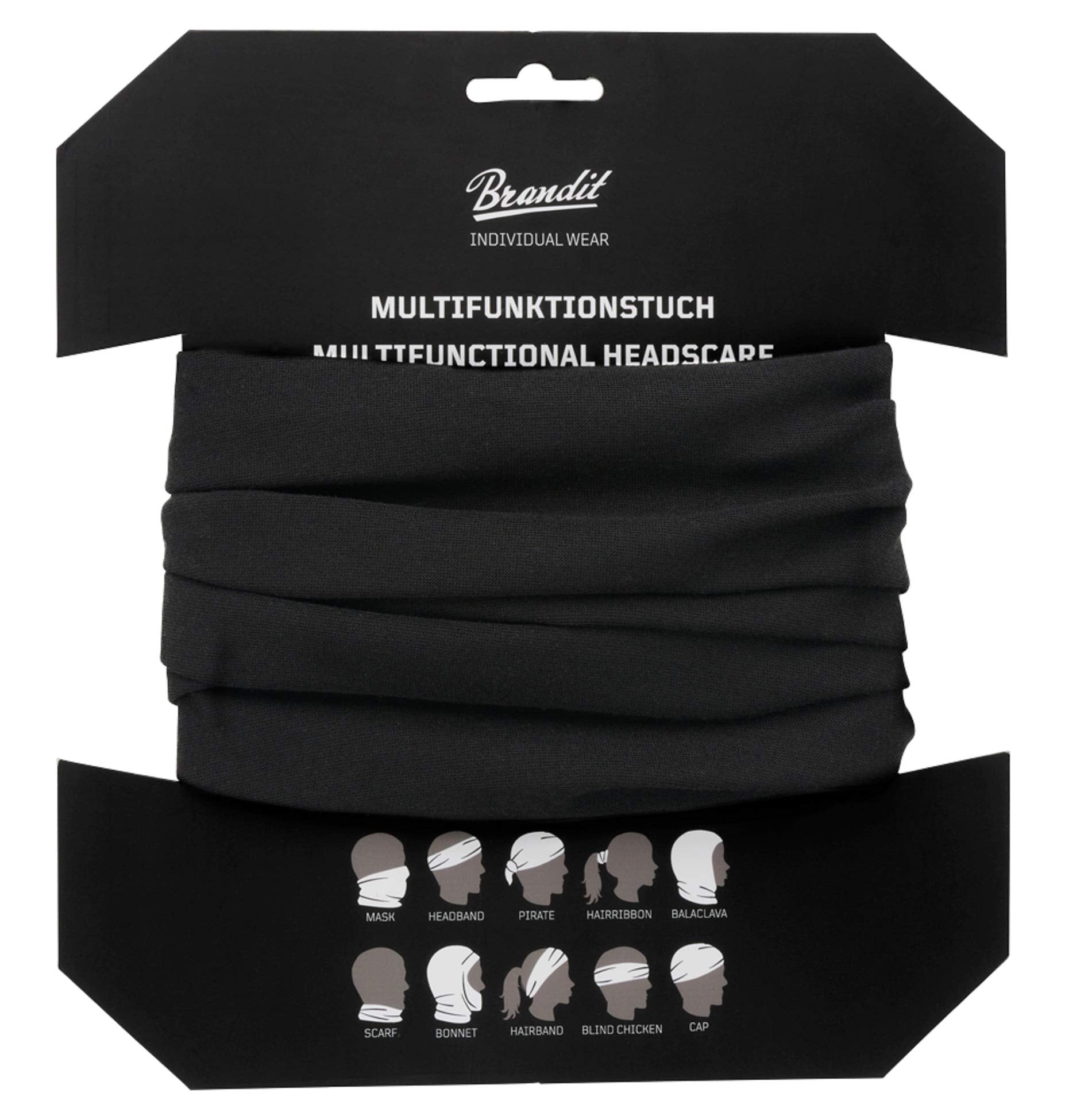 Brandit Multifunctional Neck Gaiter Black – Lightweight Tactical Scarf