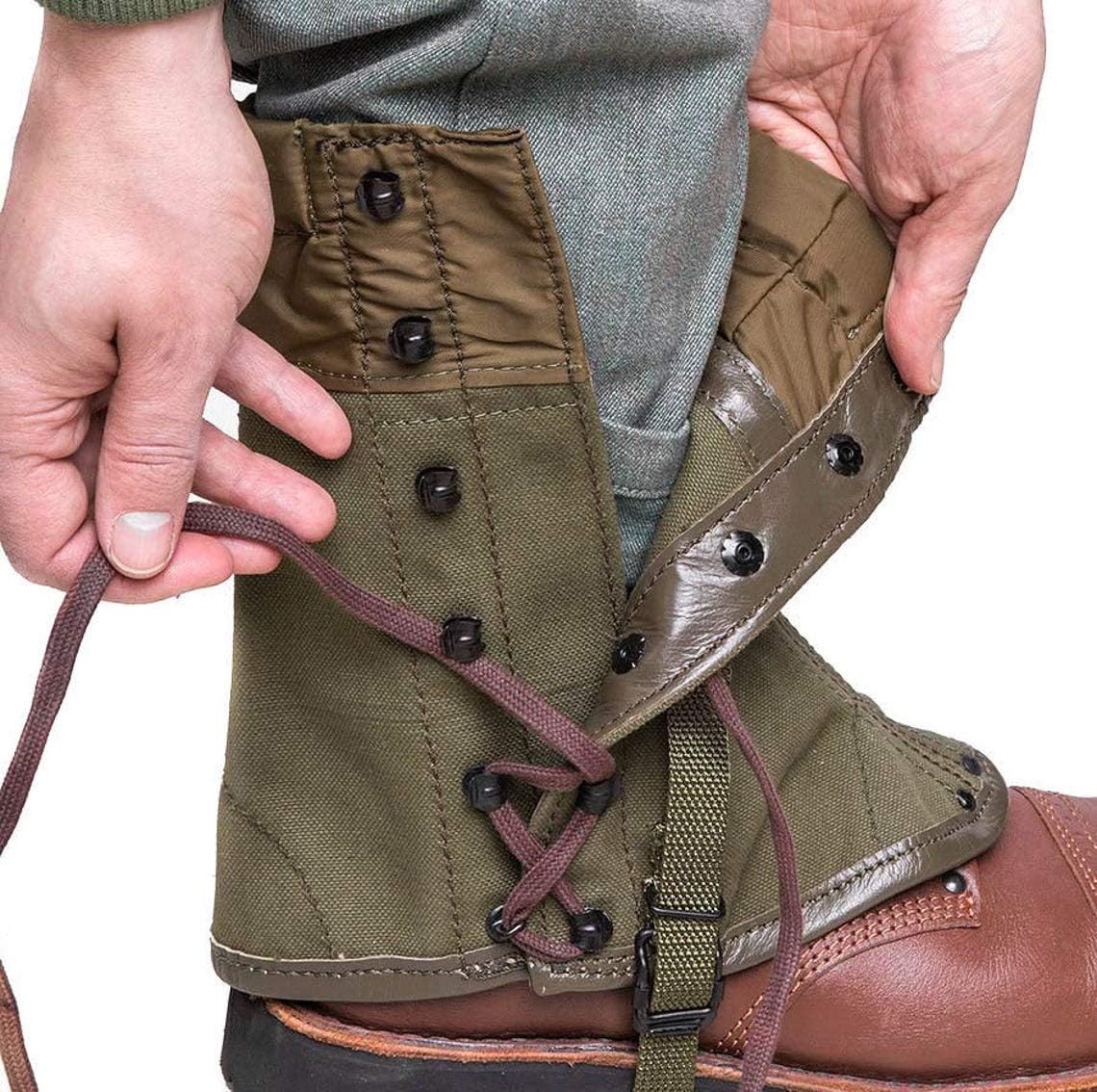 Original Vintage Italian Army Winter Gaiters OD Green Canvas