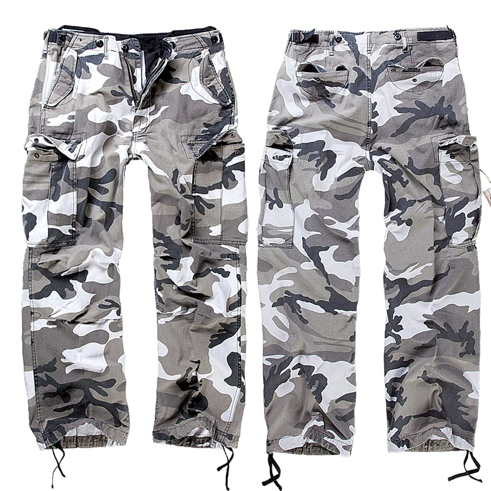 Brandit M-65 Vintage Cargo Pants Snow Camo 4XL – Men’s Army Trousers