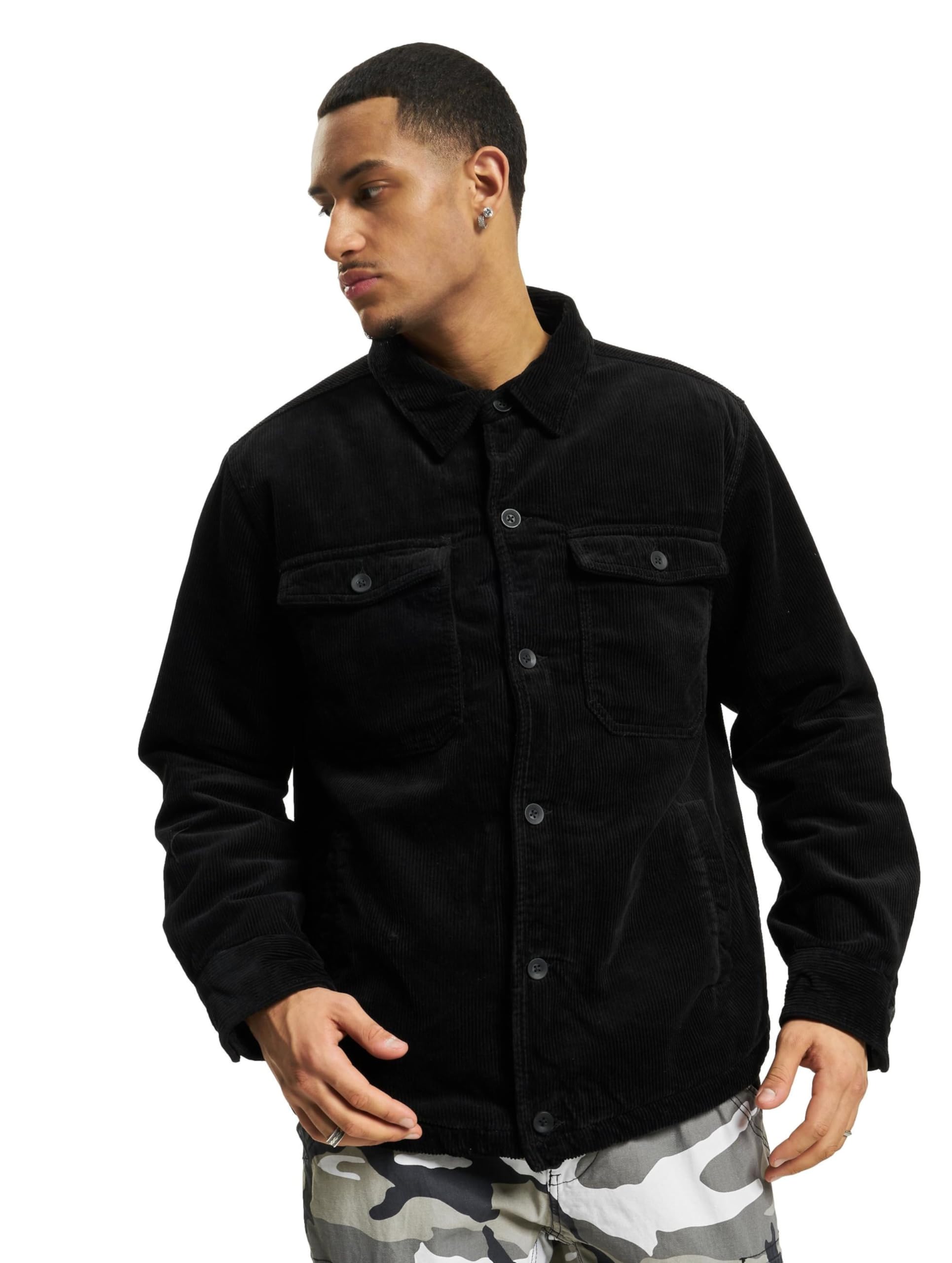 Brandit Men’s Corduroy Jacket Black M – Lightweight Casual Men’s Coat