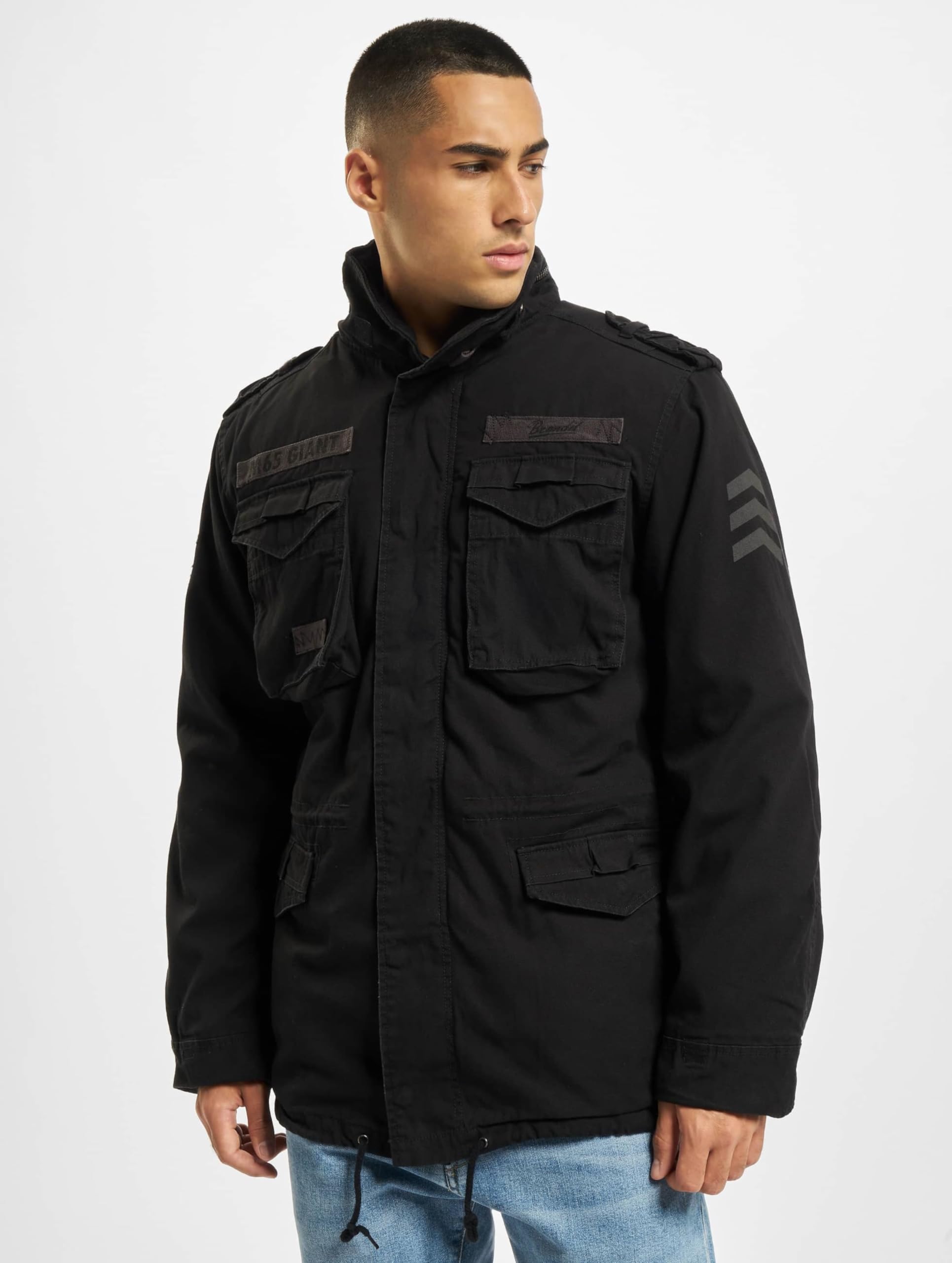 Brandit Men’s M-65 Giant Jacket Black – Vintage Military Field Coat 5XL