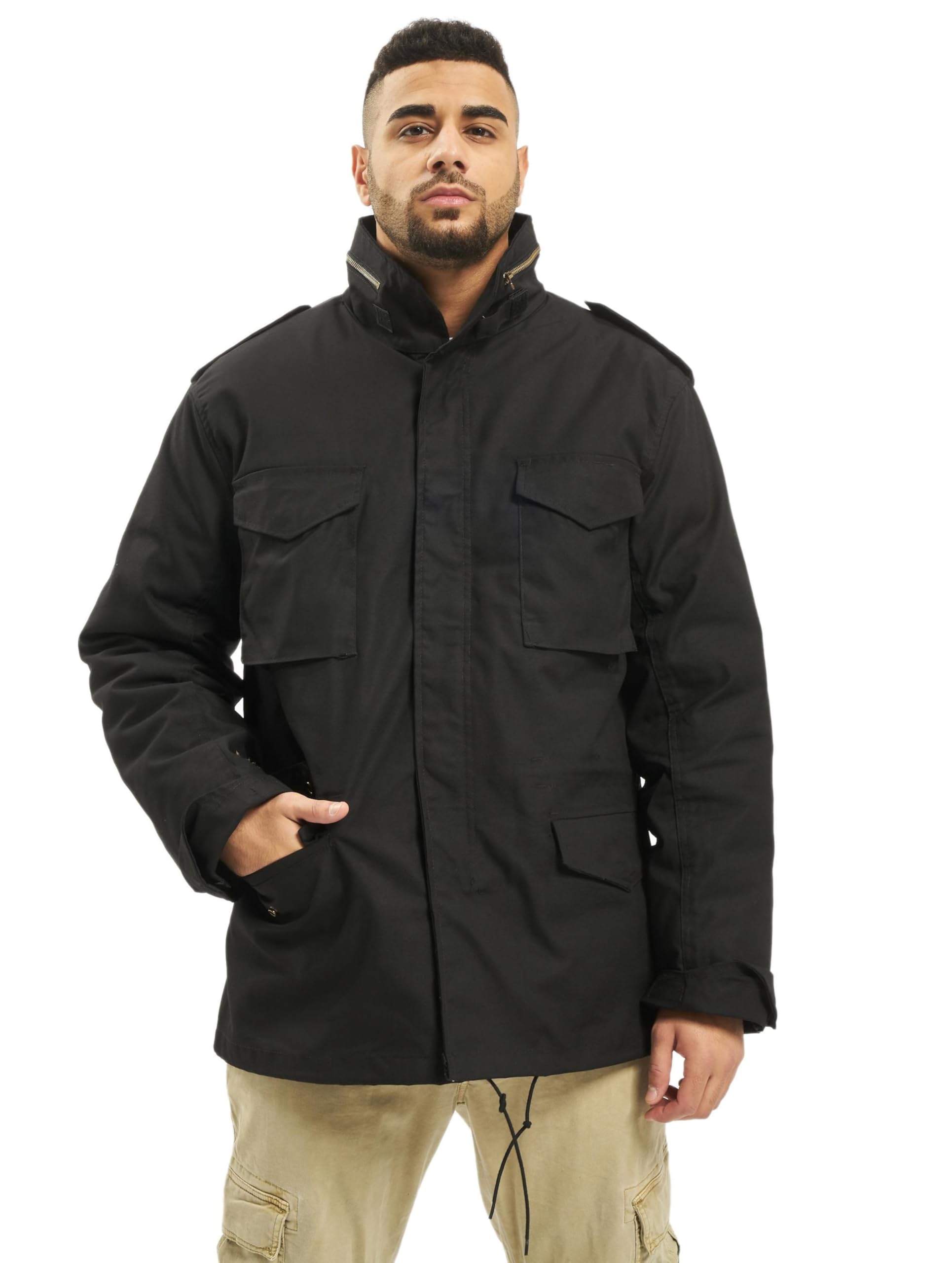 Brandit Men’s M-65 Classic Field Jacket – Military Outdoor Coat with Liner & Hood