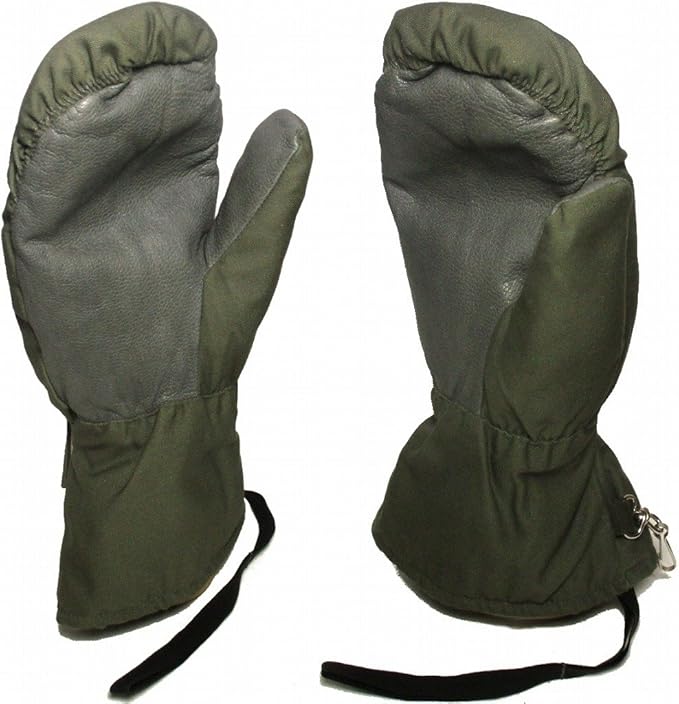 Vintage German Military Surplus OD Cold Weather Mittens Size 8 10 Used Warm