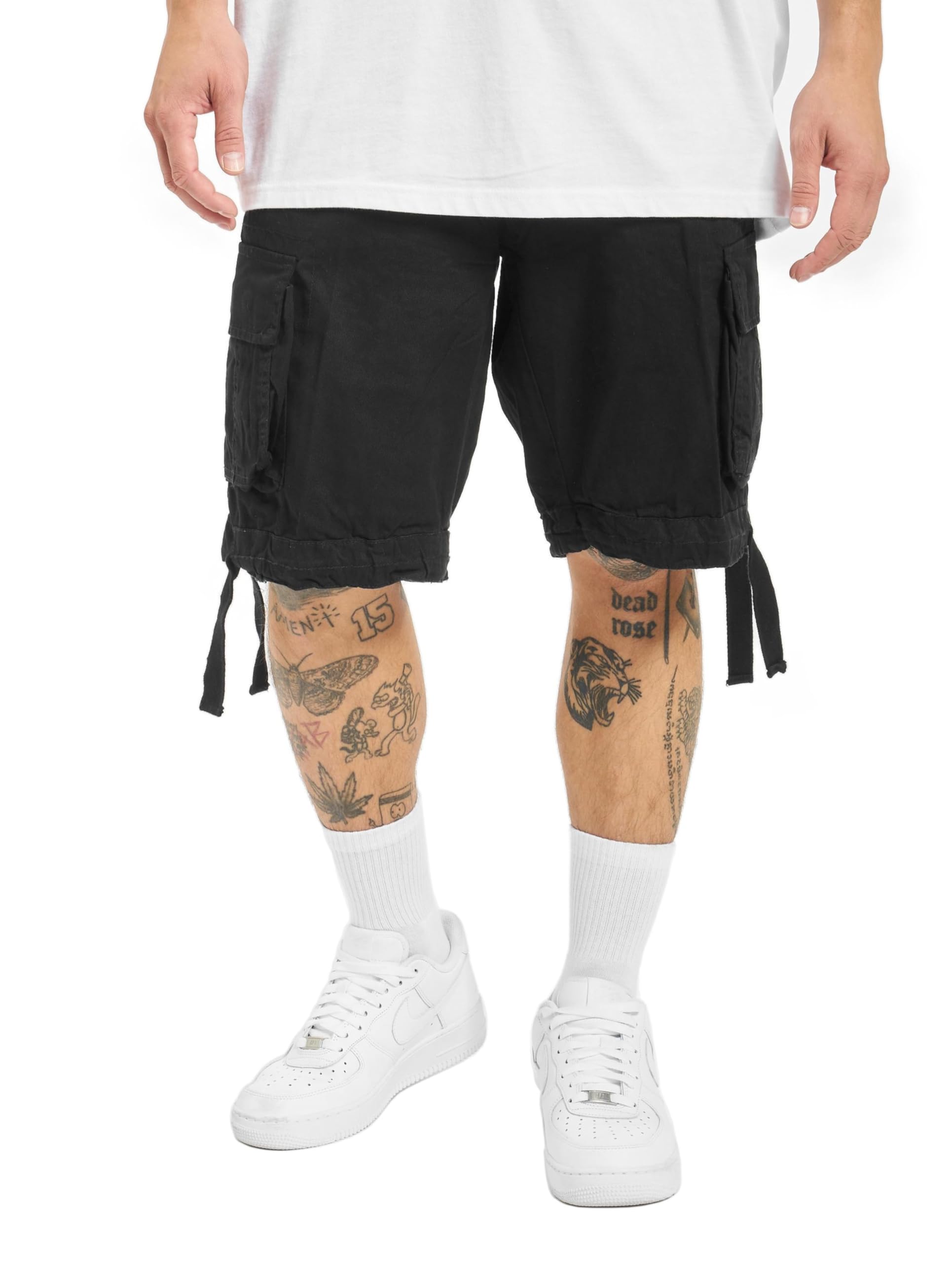 Brandit Men’s Urban Legend Shorts Black – Vintage Military Cargo Shorts 3XL