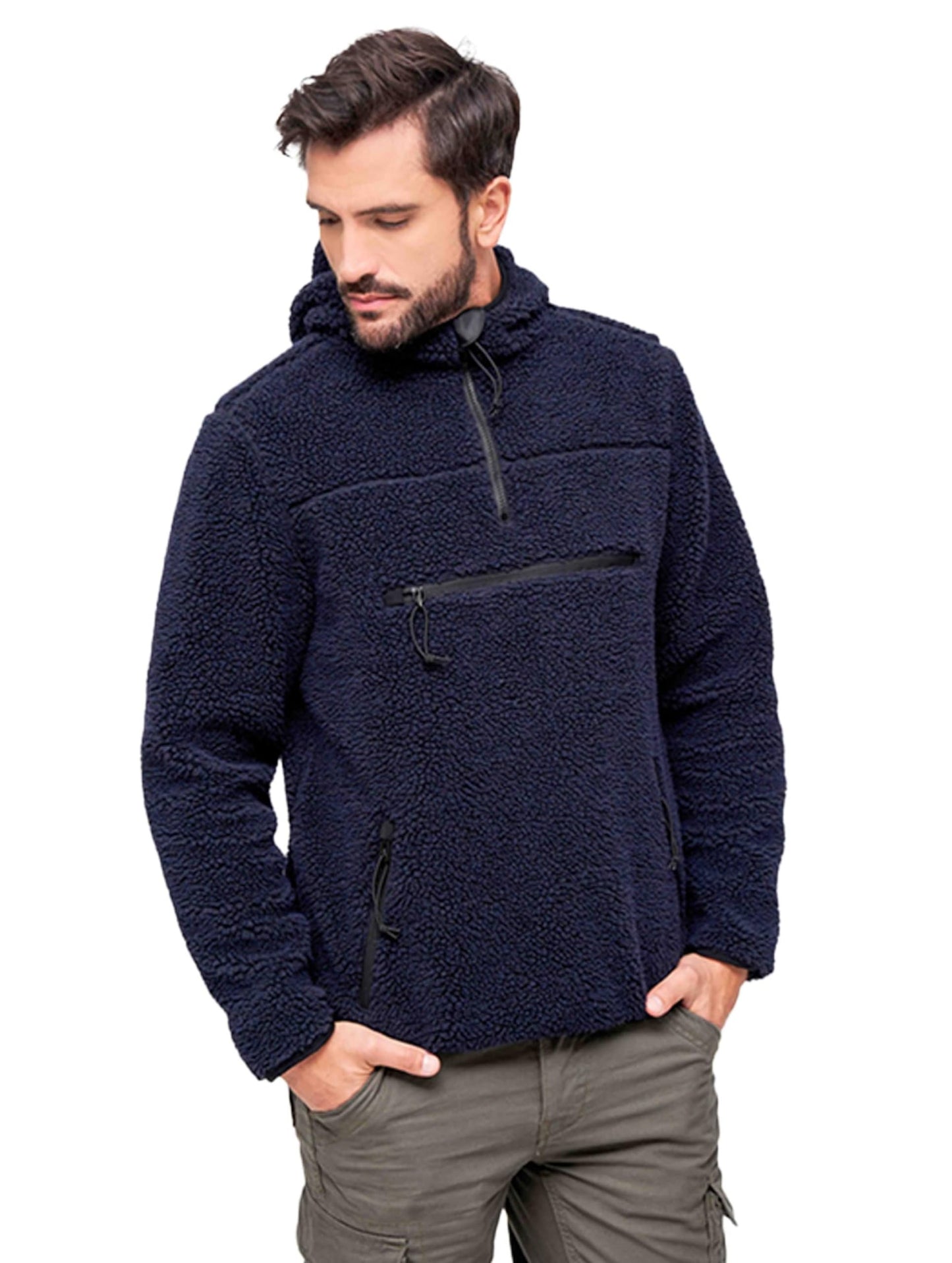 Brandit Men's Teddyfleece Worker Pullover Navy