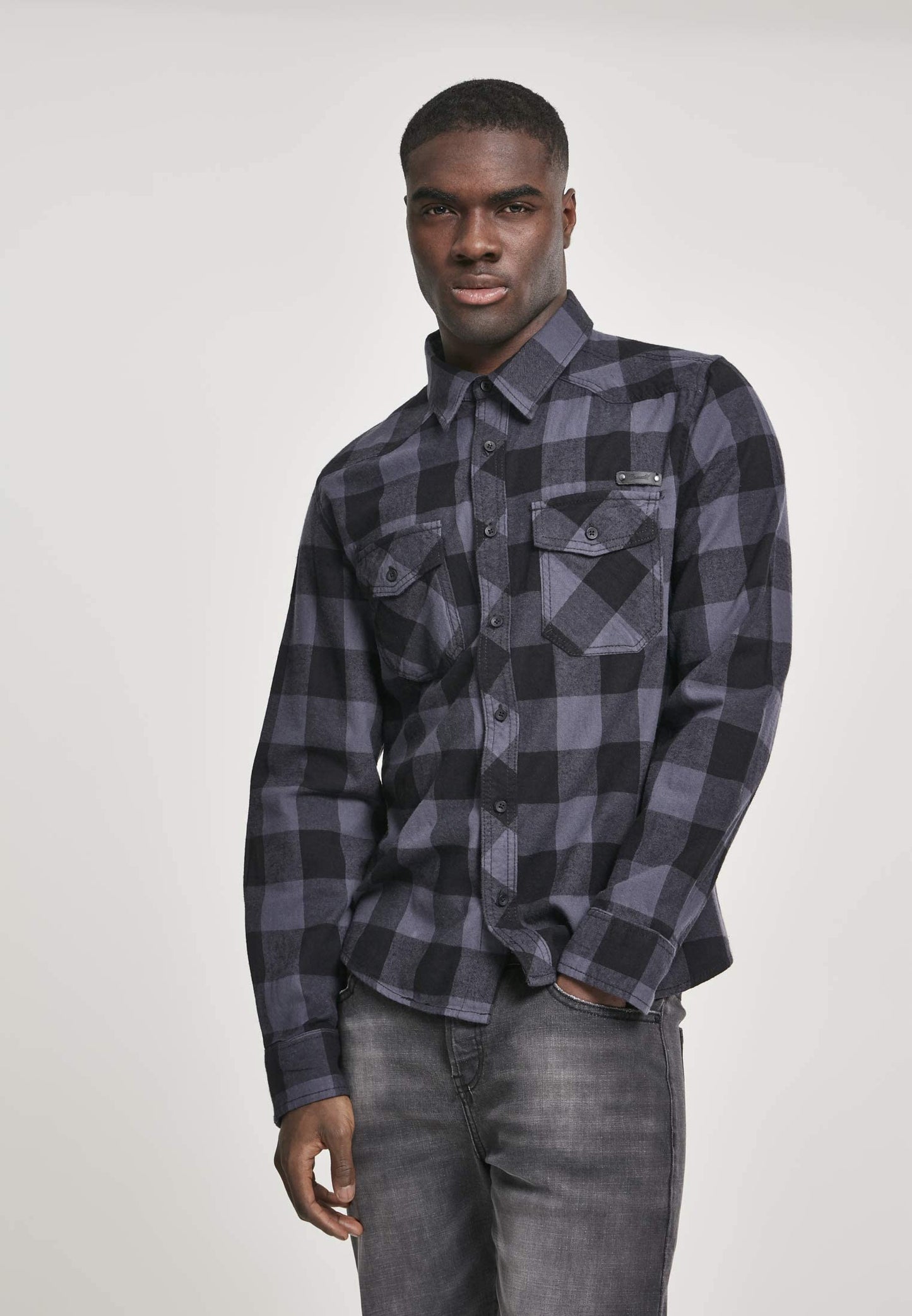 Brandit Men's Check Shirt Black/Charcoal Gray Size 6XL