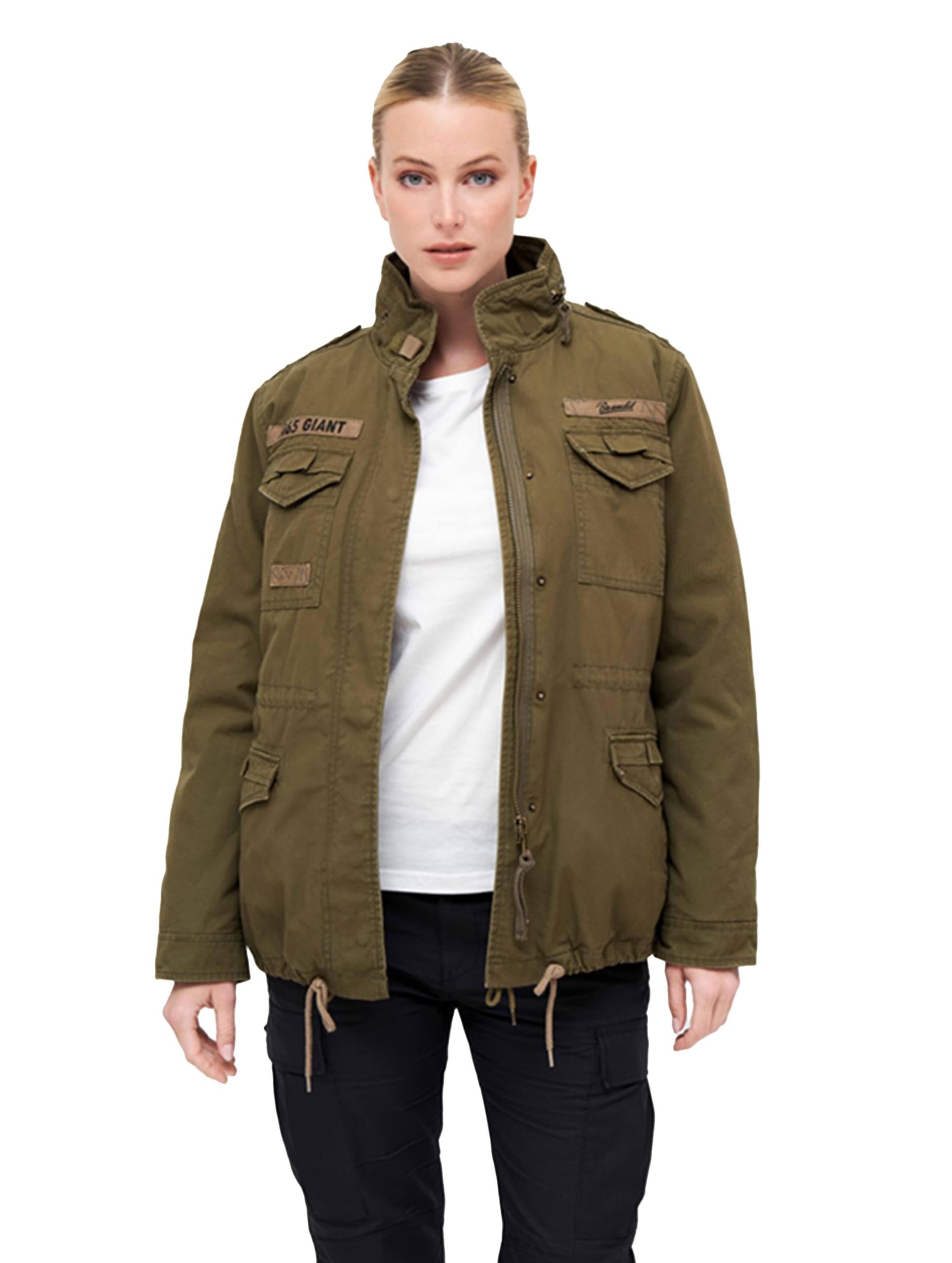Brandit Women’s M65 Giant Winter Jacket – Olive Military Style Parka, Size XS