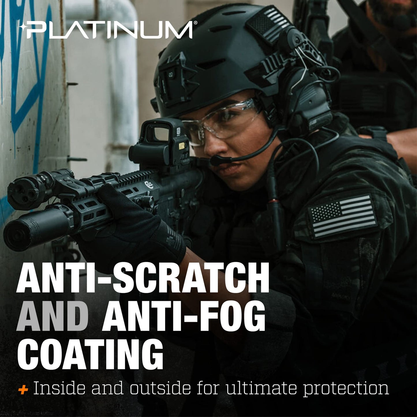 Bollé RUSH+ Tactical Safety Glasses – Matte Black Frame Clear Lenses