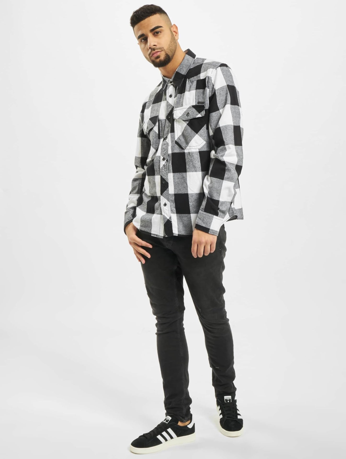 Brandit Men's Check Shirt Black/Grey