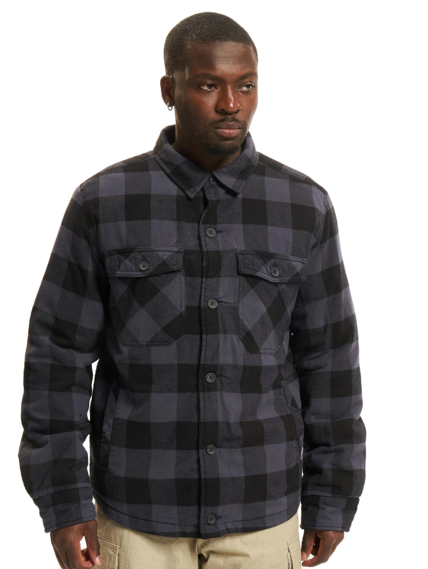 Brandit Men's Lumber Jacket Black/Blue