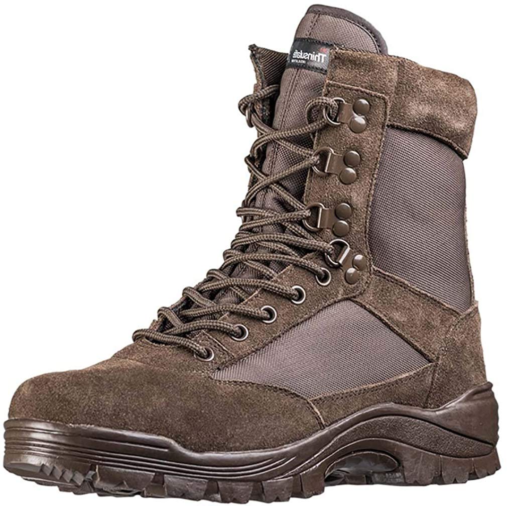 Mil-Tec Tactical Army Boots YKK Side Zip Suede Leather Thinsulate