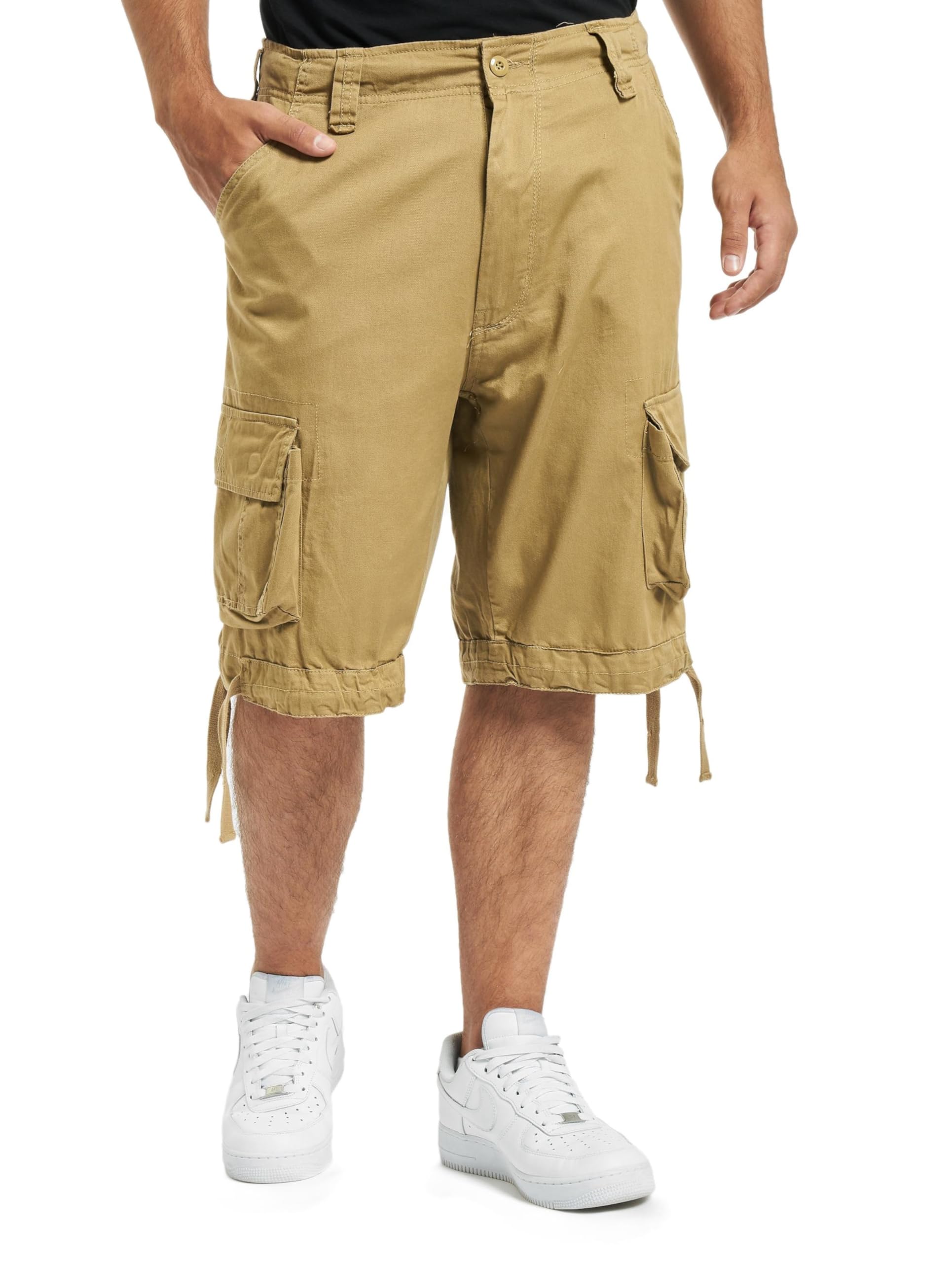 Brandit Men’s Urban Legend Shorts Beige – Vintage Military Cargo Shorts S