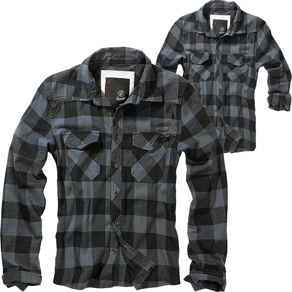 Brandit Men's Check Shirt Black/Grey Size 7XL