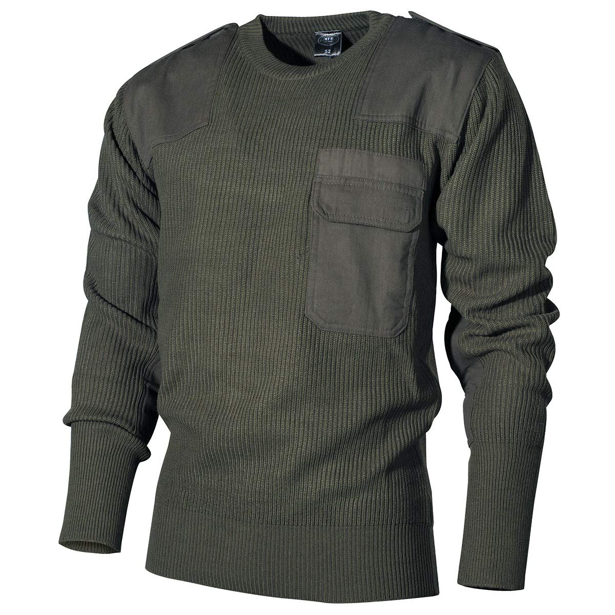 MFH Classic Jumper – Olive German Army Sweater with Pocket 56