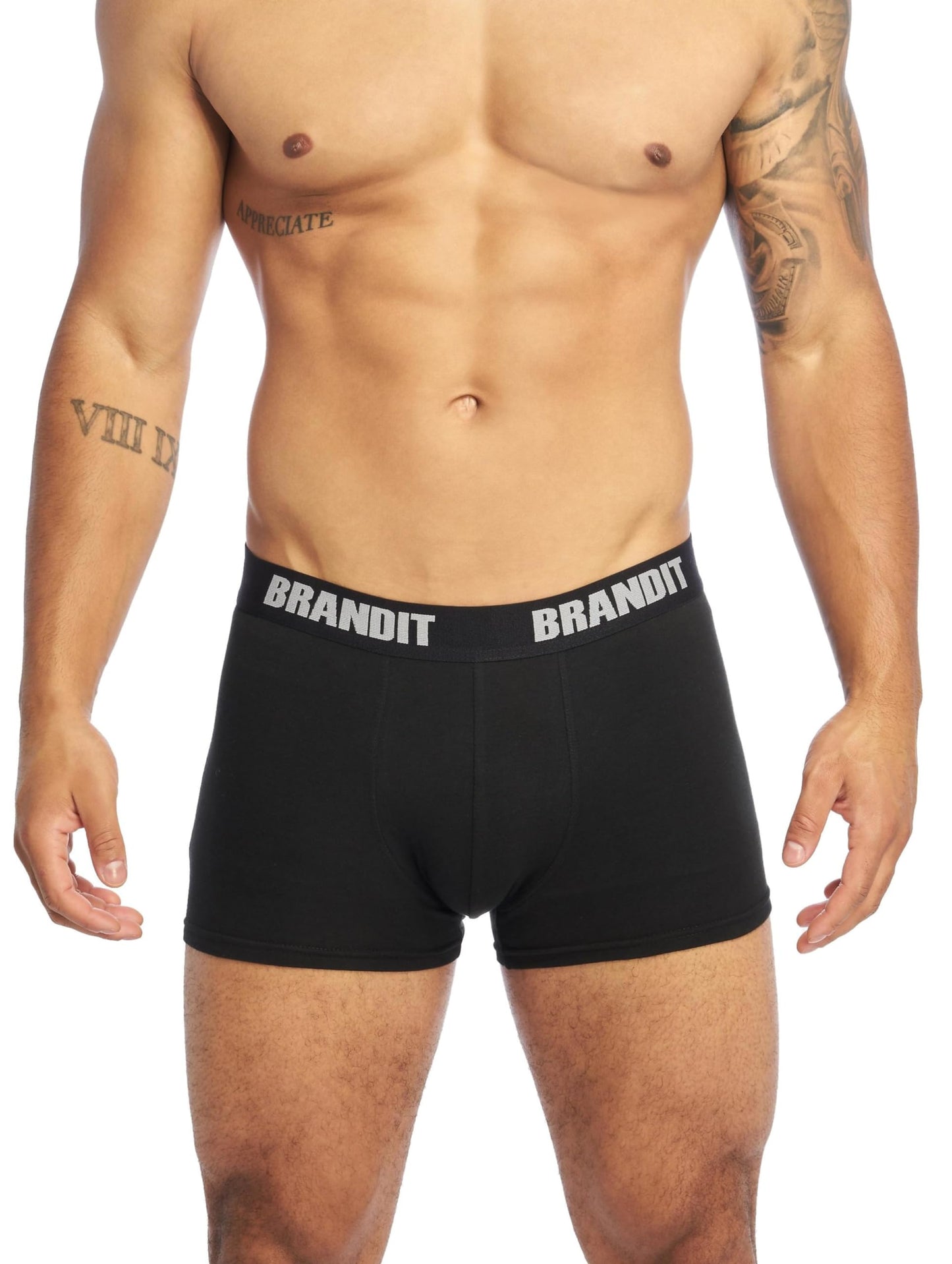 Brandit Boxershorts Logo 2 Pack Dark Camo/Black