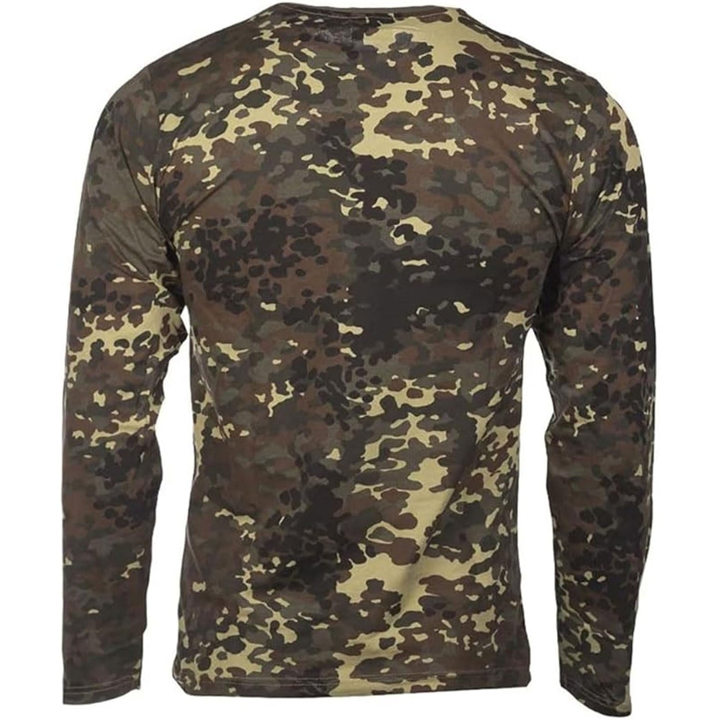 Mil-Tec Men's Camo Durable Cotton Lightweight Breathable Active Tactical Outdoor Crew Neck Straight Cut Long-Sleeve T-Shirt