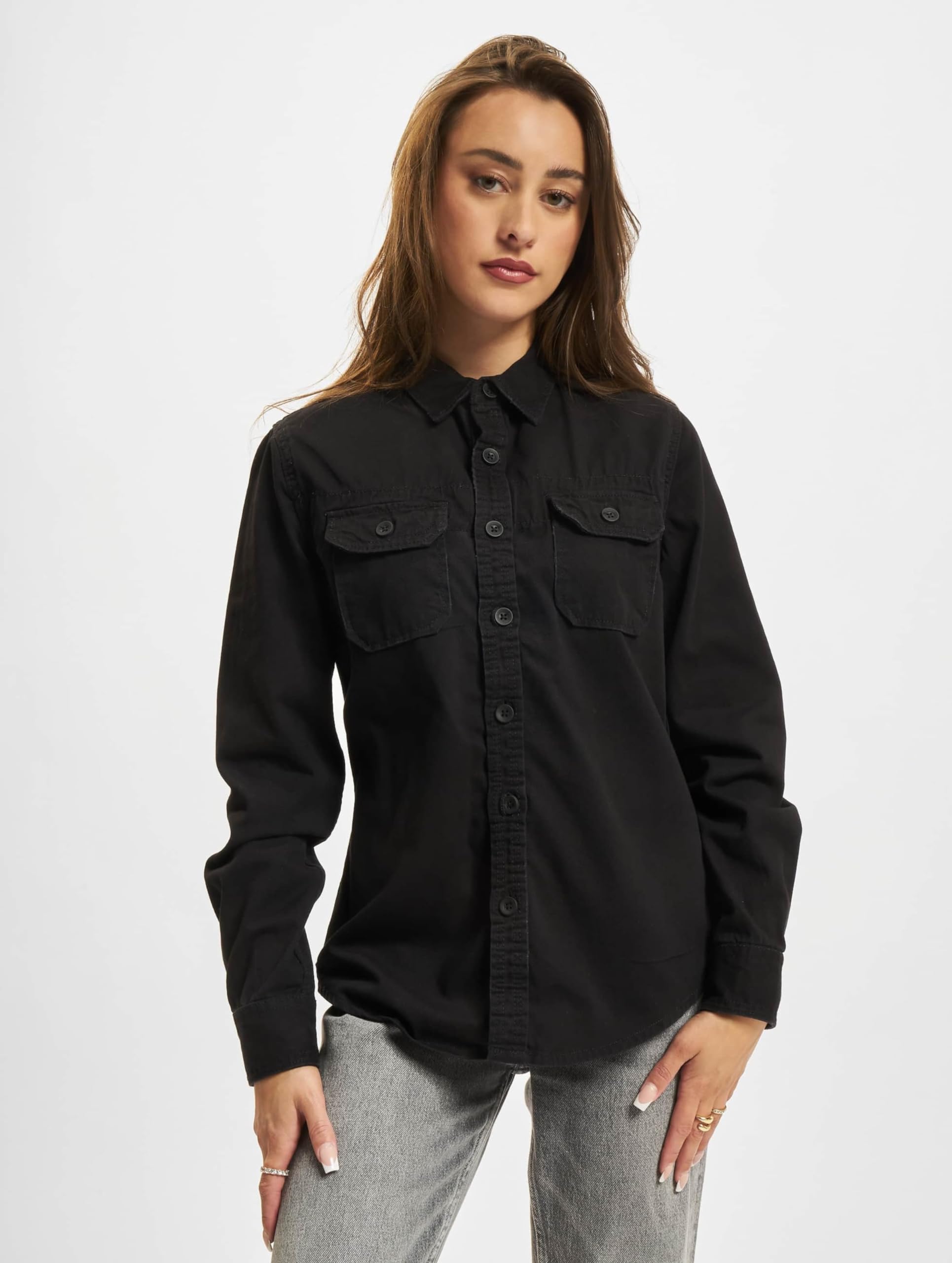 Brandit Ladies Vintage Shirt Longsleeve Black – Women’s Casual Military Style