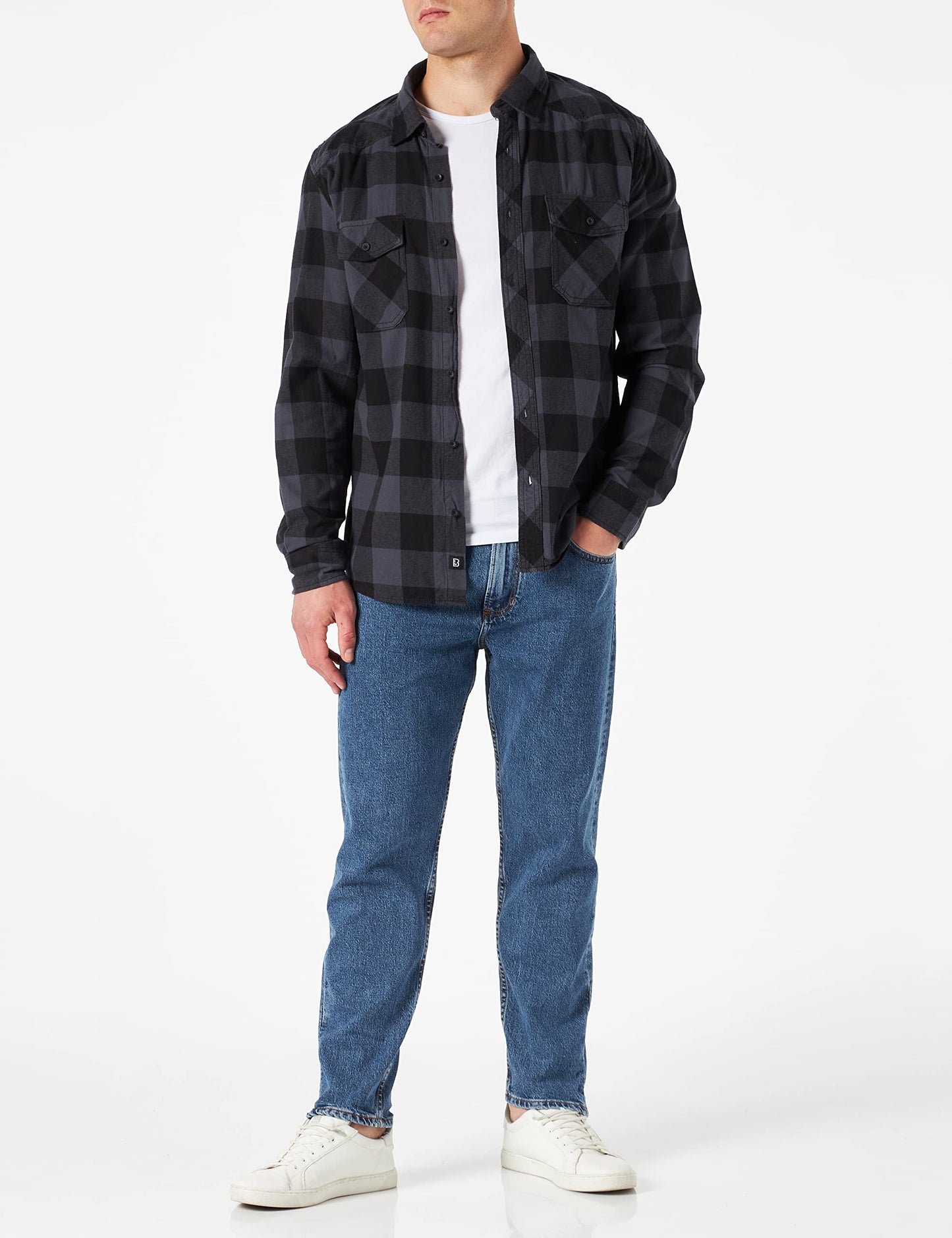 Brandit Men's Check Shirt Black/Grey Size 7XL