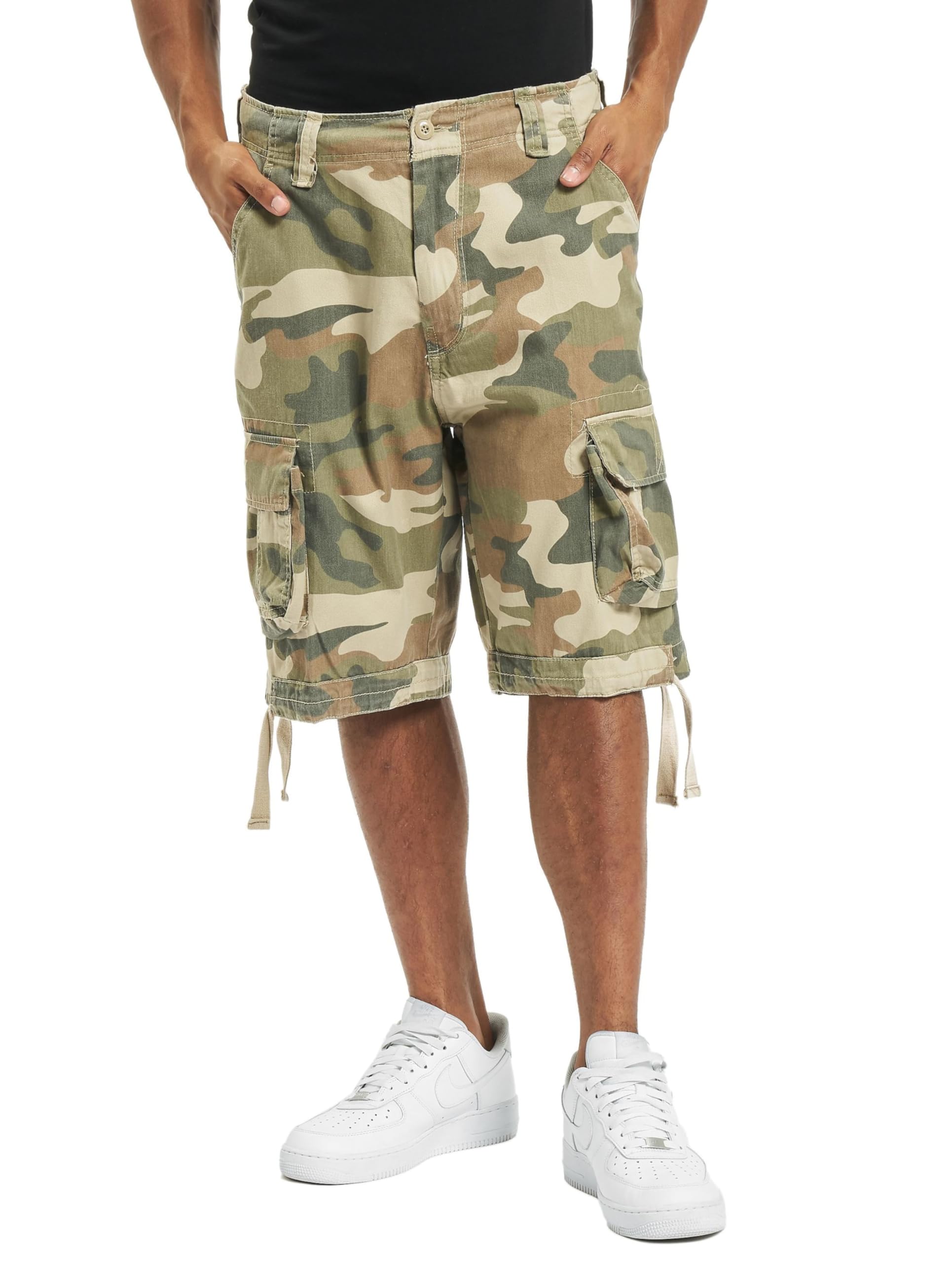 Brandit Men’s Urban Legend Shorts Light Woodland – Vintage Military Cargo Shorts M