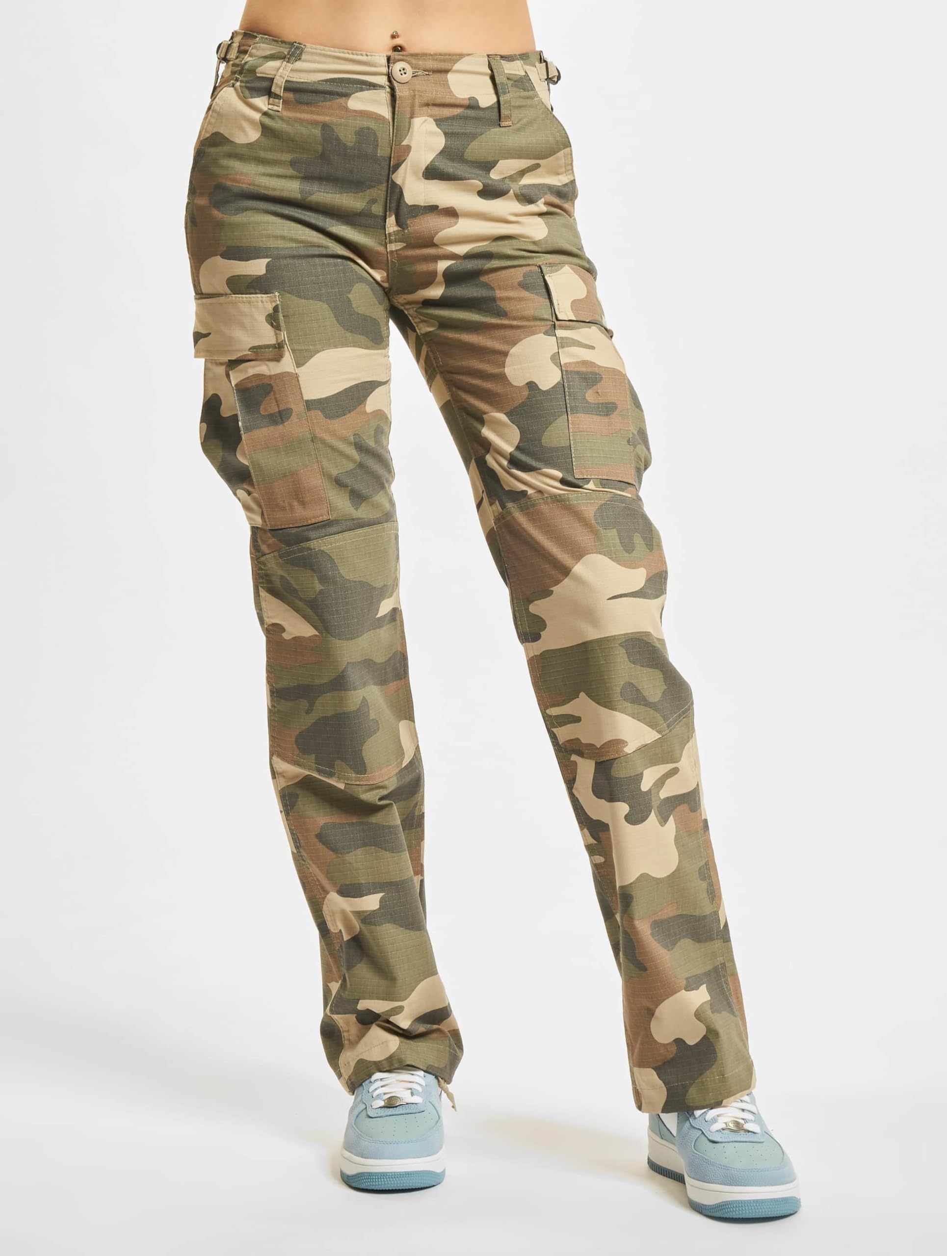 Brandit Women’s BDU Ripstop Pants Light Woodland 4 US – Tactical Cargo