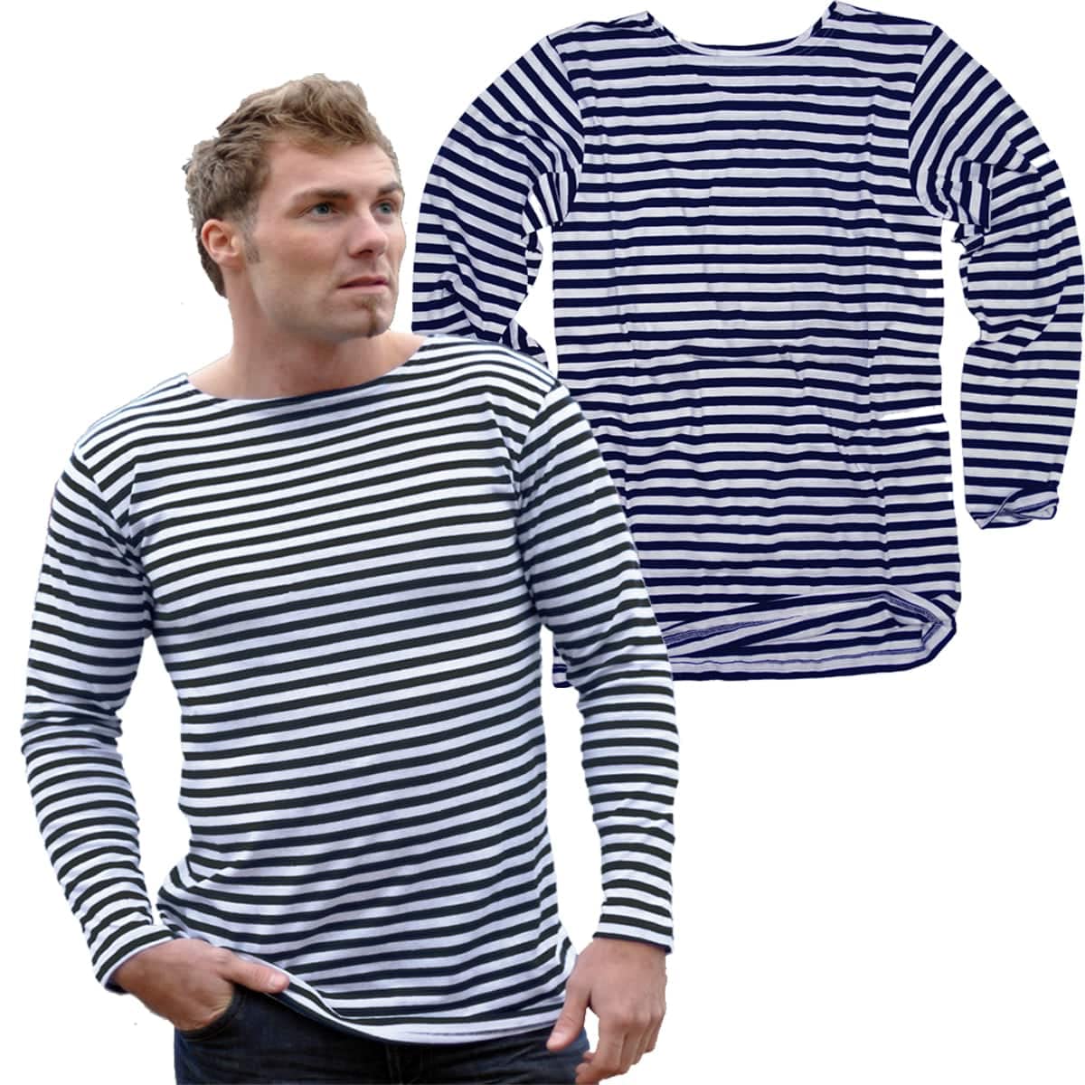 MIL-TEC Striped Summer Sweater - Men's, Blue/White, Large, 10813000-904