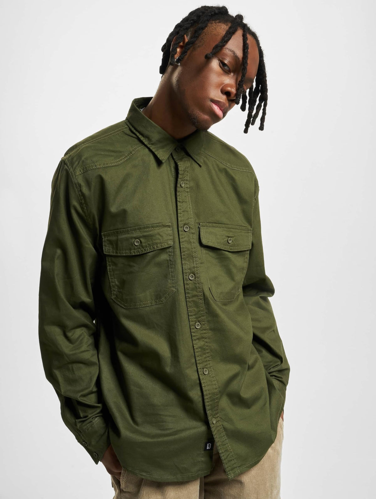Brandit Flannel Shirt Long Sleeve Olive