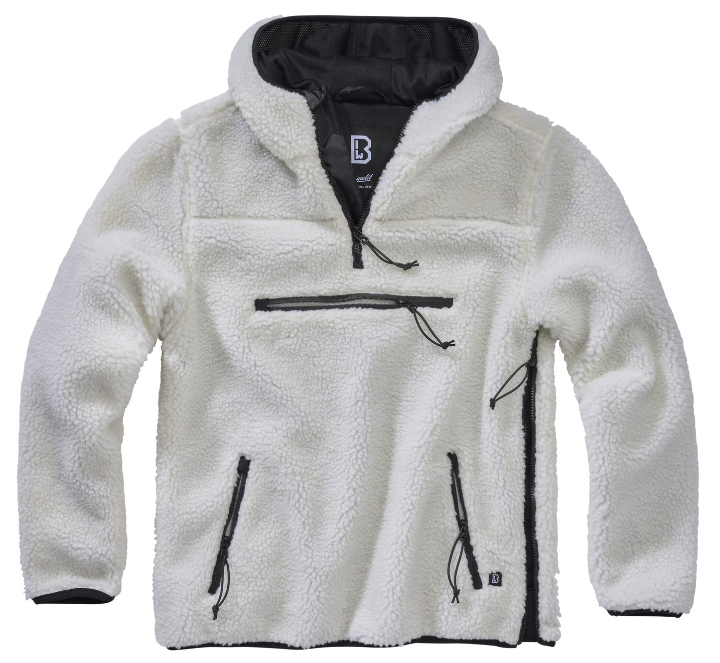 Brandit Men's Hooded Fleece Quarter Zip Pullover