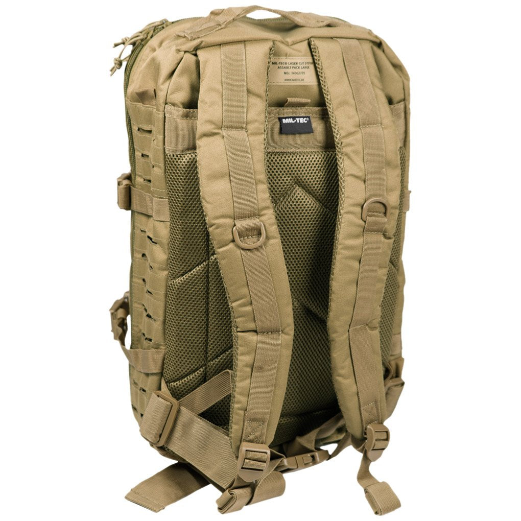 Mil-Tec US Assault Pack Laser Cut Coyote 20L – Tactical MOLLE Military Backpack