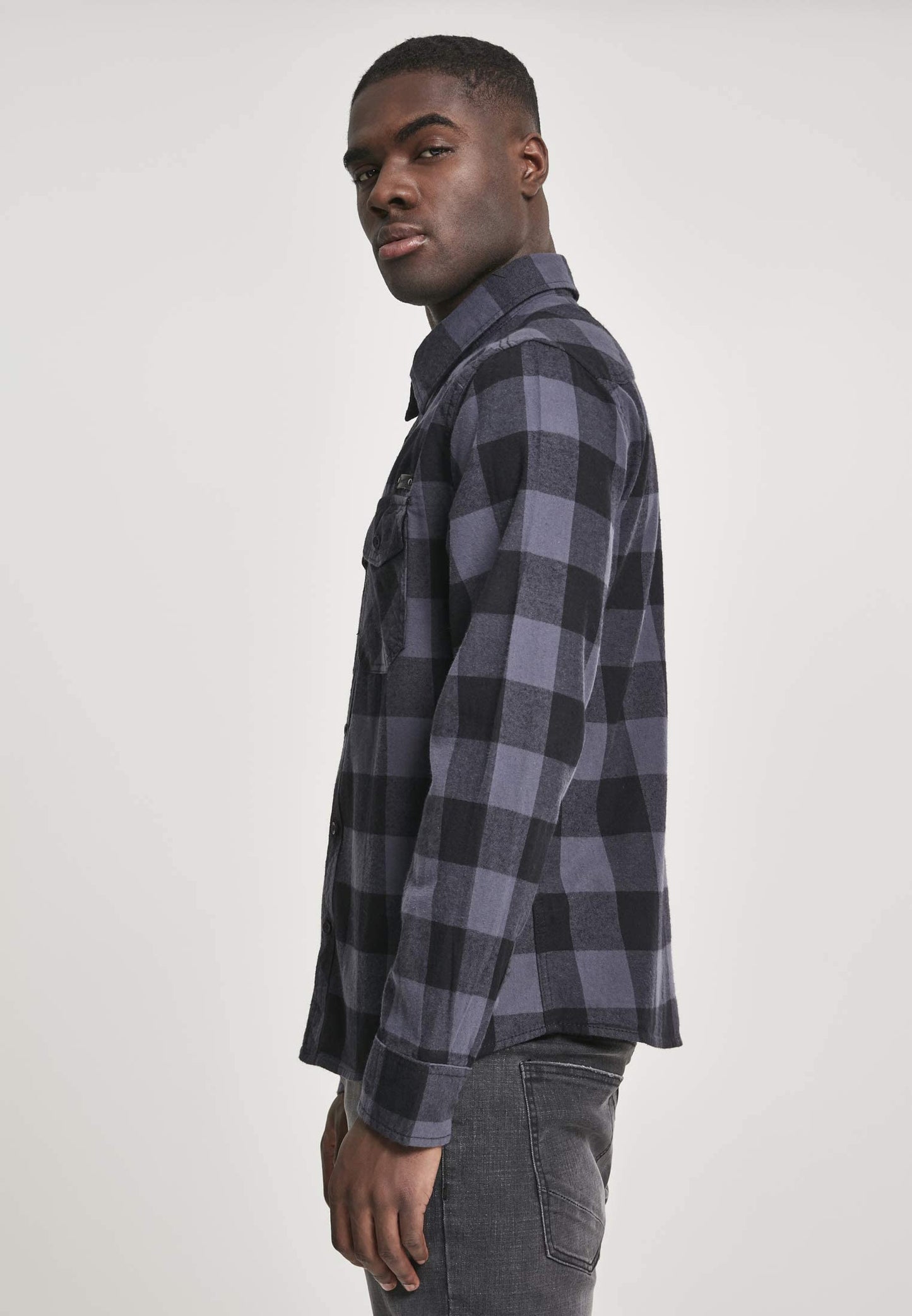 Brandit Men's Check Shirt Black/Charcoal Gray Size 6XL