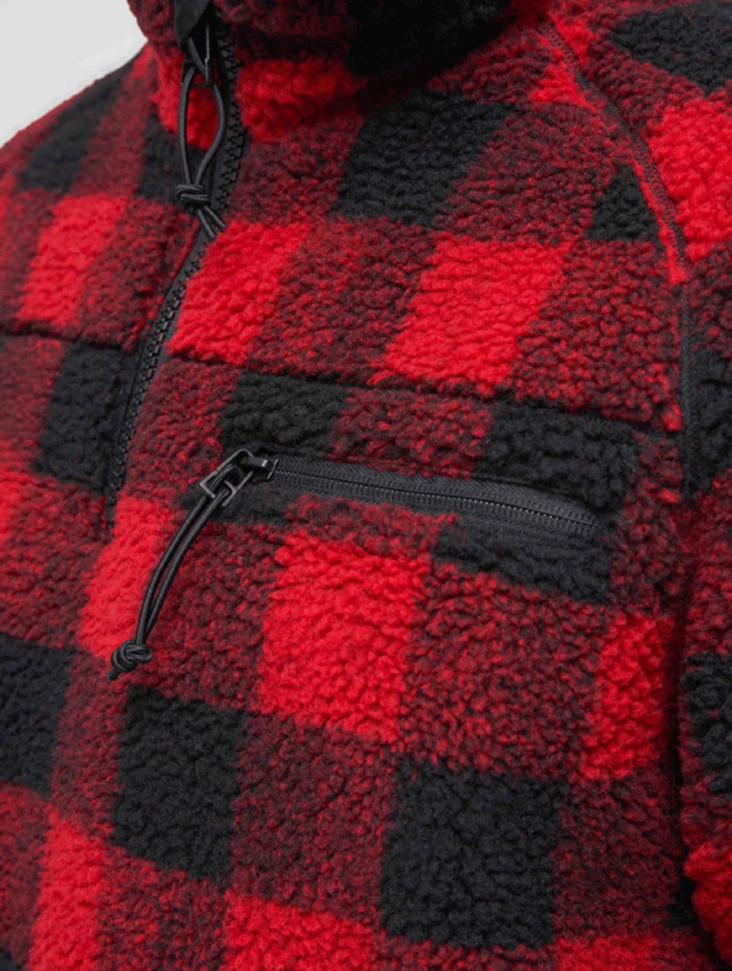 Brandit Men’s Teddyfleece Troyer Red/Black L | Warm Pullover Outdoor Sweater