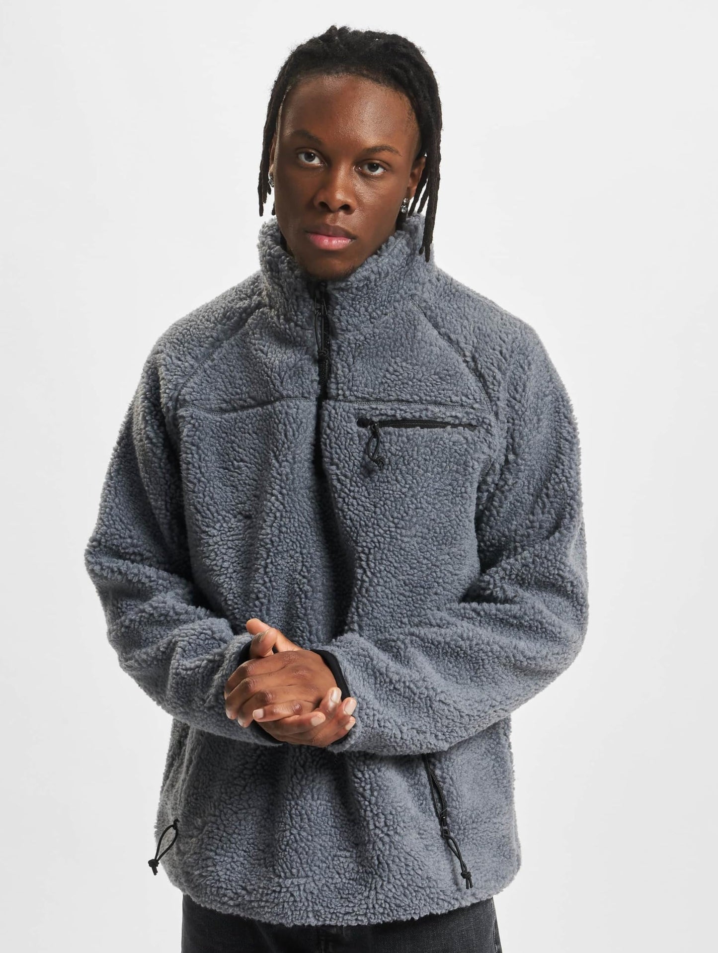 Brandit Men’s Teddyfleece Troyer Anthracite L | Warm Pullover Outdoor Sweater