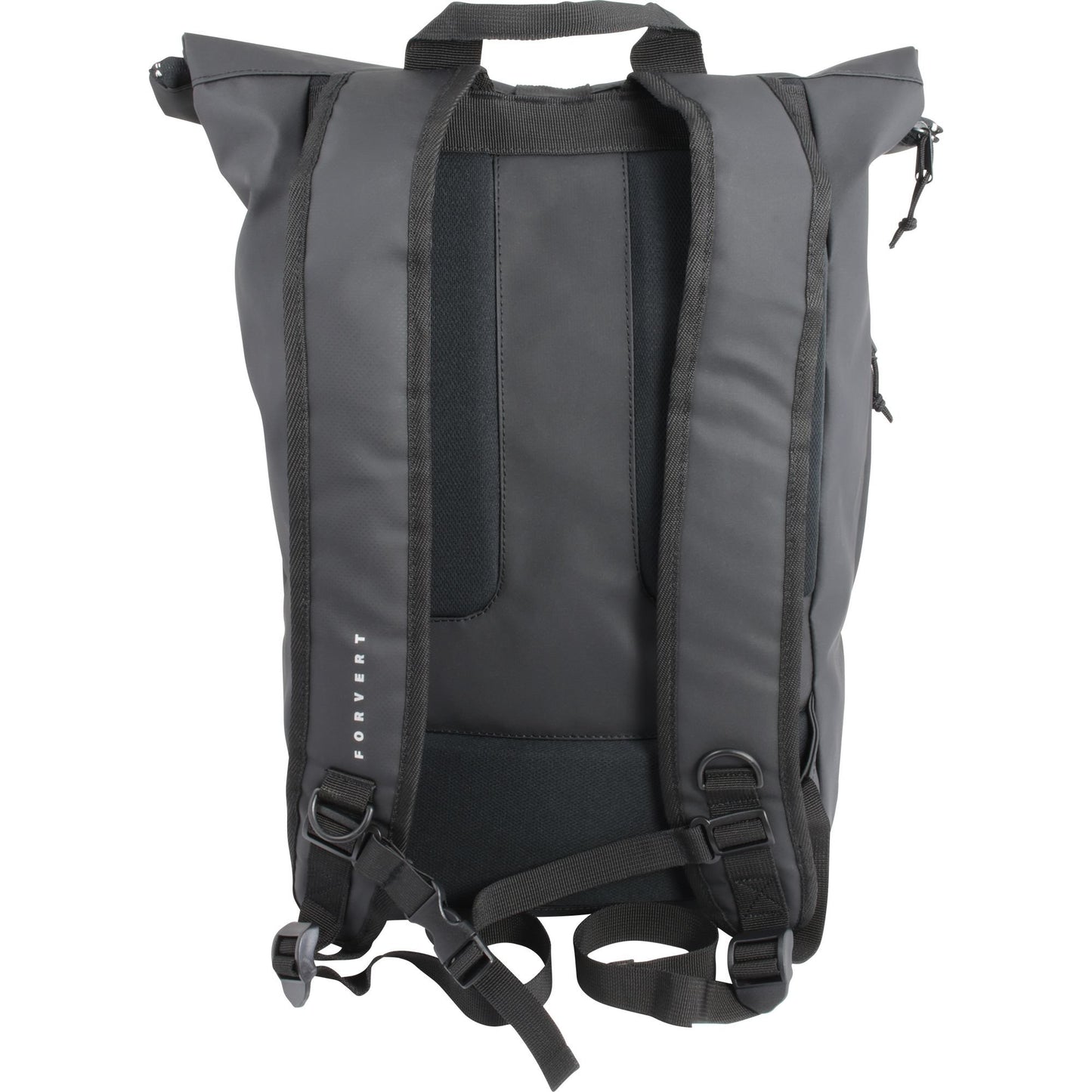 FORVERT Unisex bag Tarp Lorenz robust, waterproof daypack in unusual design with wrap closure, black, Einheitsgröße, Backpack